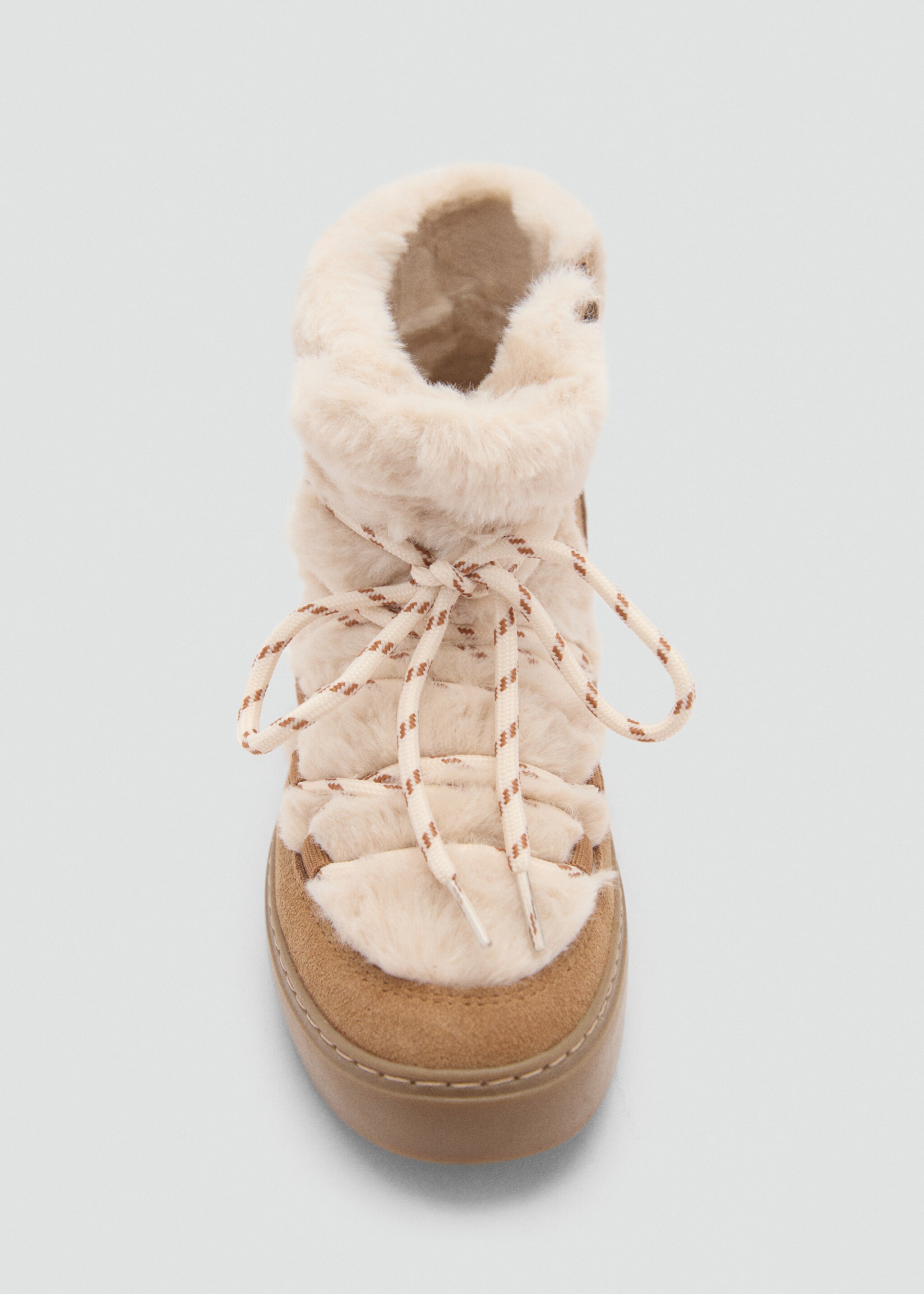 Fur leather ankle boots - Details of the article 3, Medium Brown. Ref: 77016748-00.