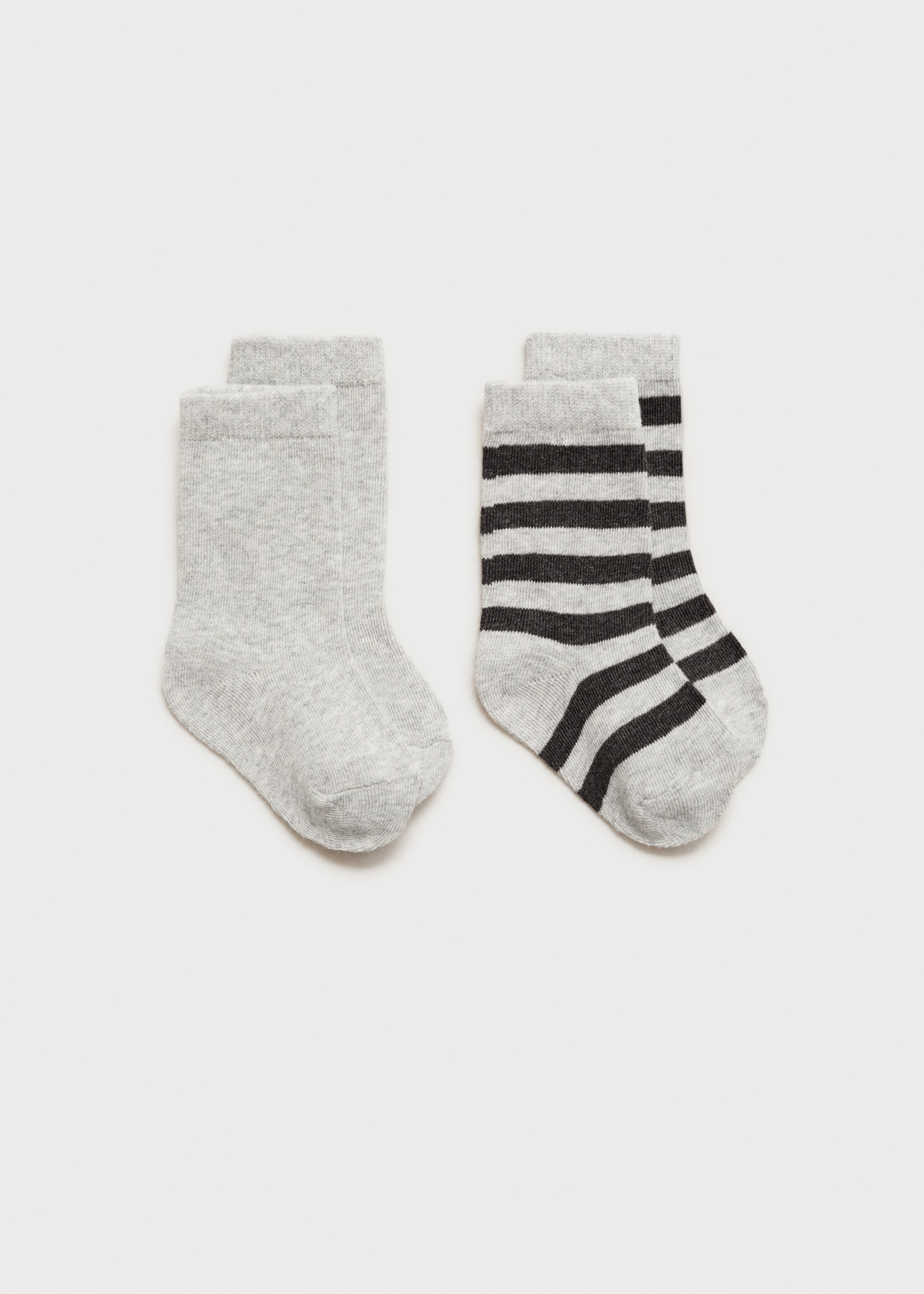 2 pack striped socks - Article without model, Medium Heather Grey. Ref: 77016757-00.