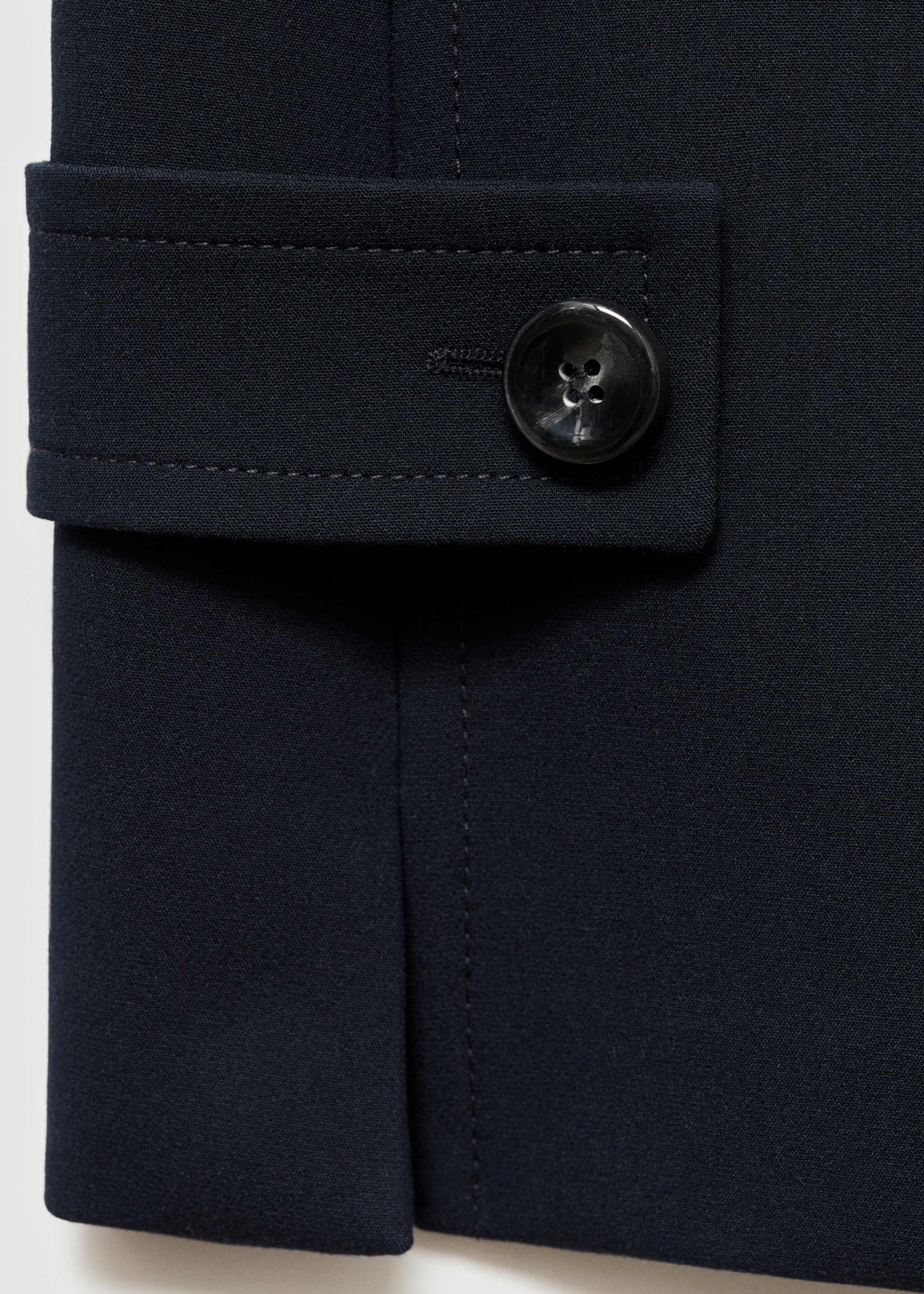 Short dress with decorative buttons - Details of the article 8, Dark Navy. Ref: 77016762-00.