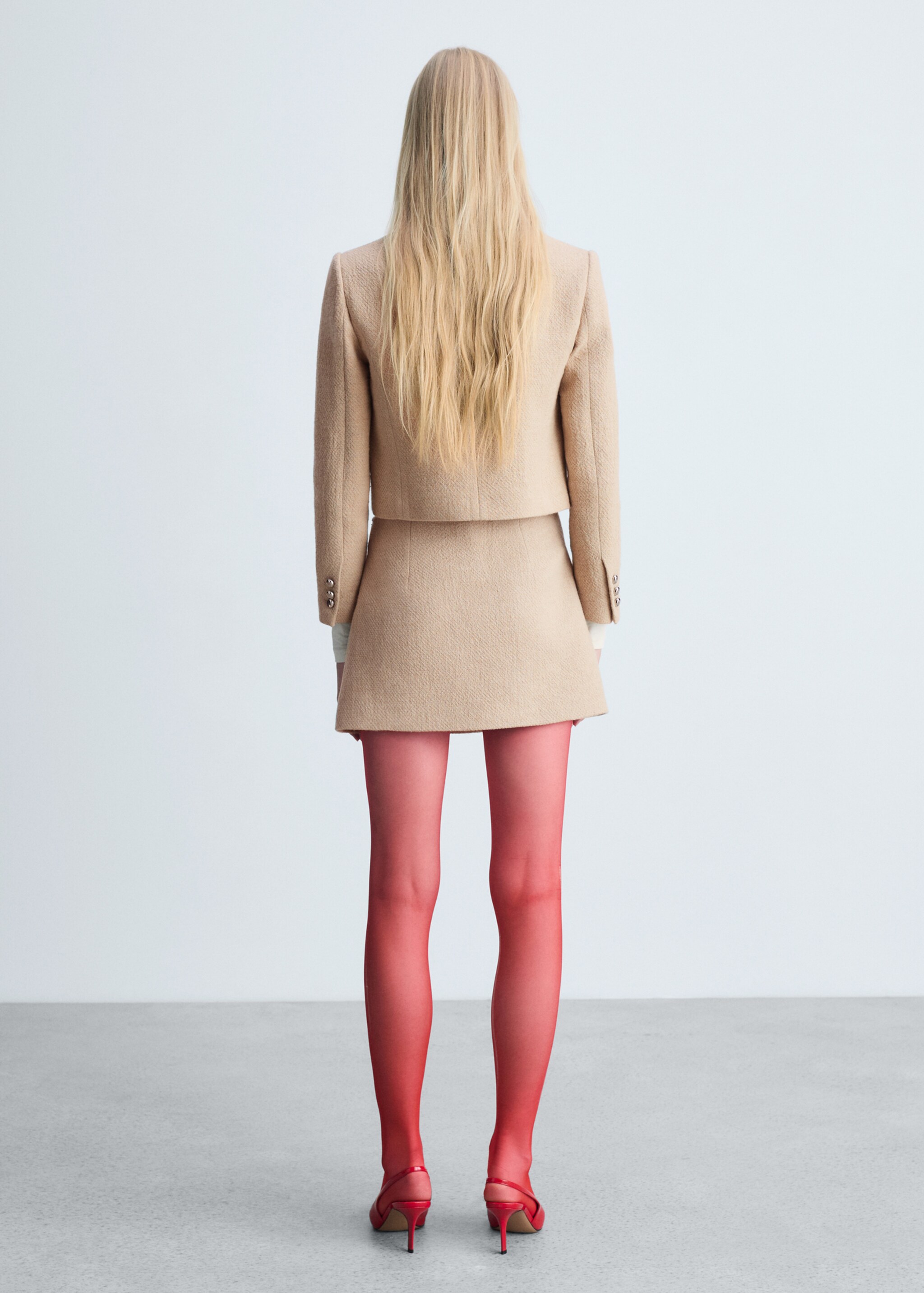 Buttoned cropped jacket - Reverse of the article, Medium Brown. Ref: 77016763-00.