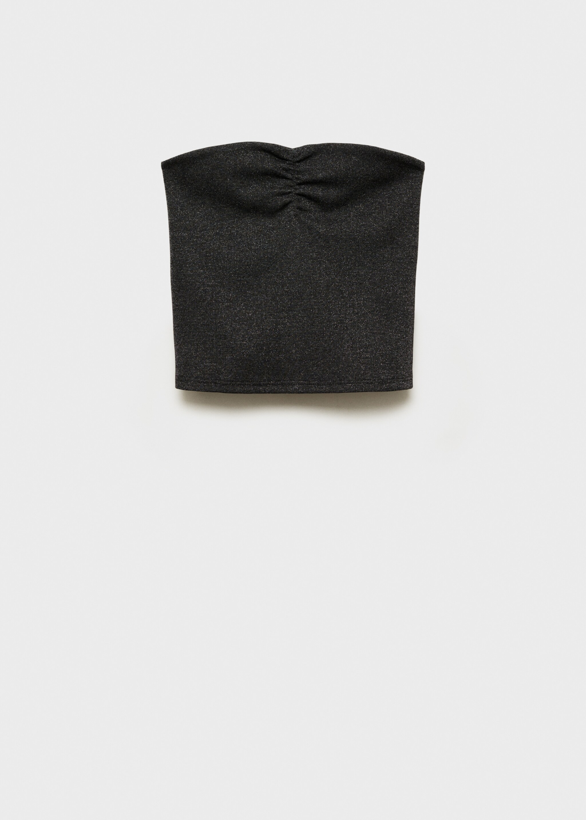 Lurex crop top - Article without model, Black. Ref: 77016765-00.