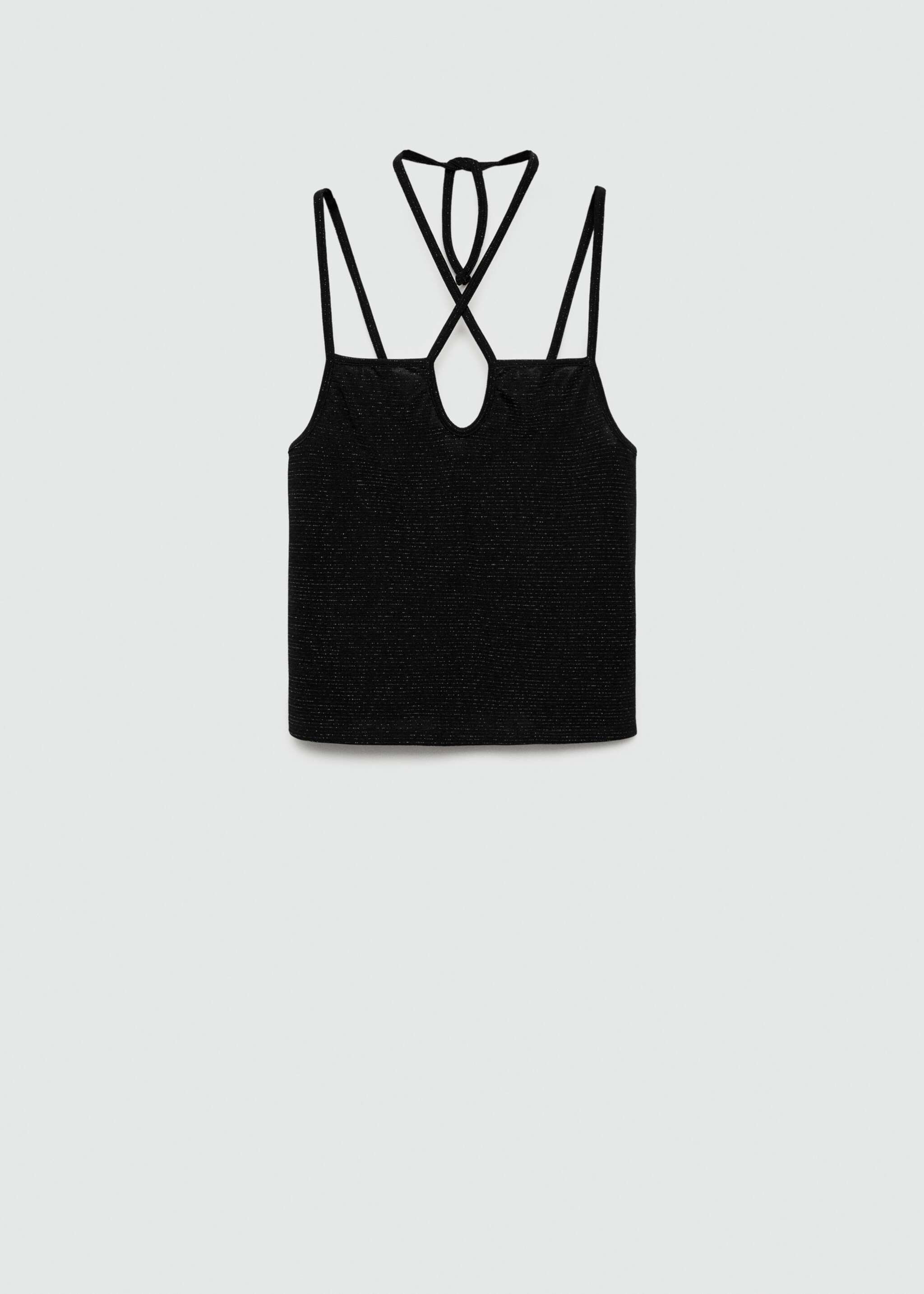 Textured lurex knitted top - Article without model, Black. Ref: 77016766-00.