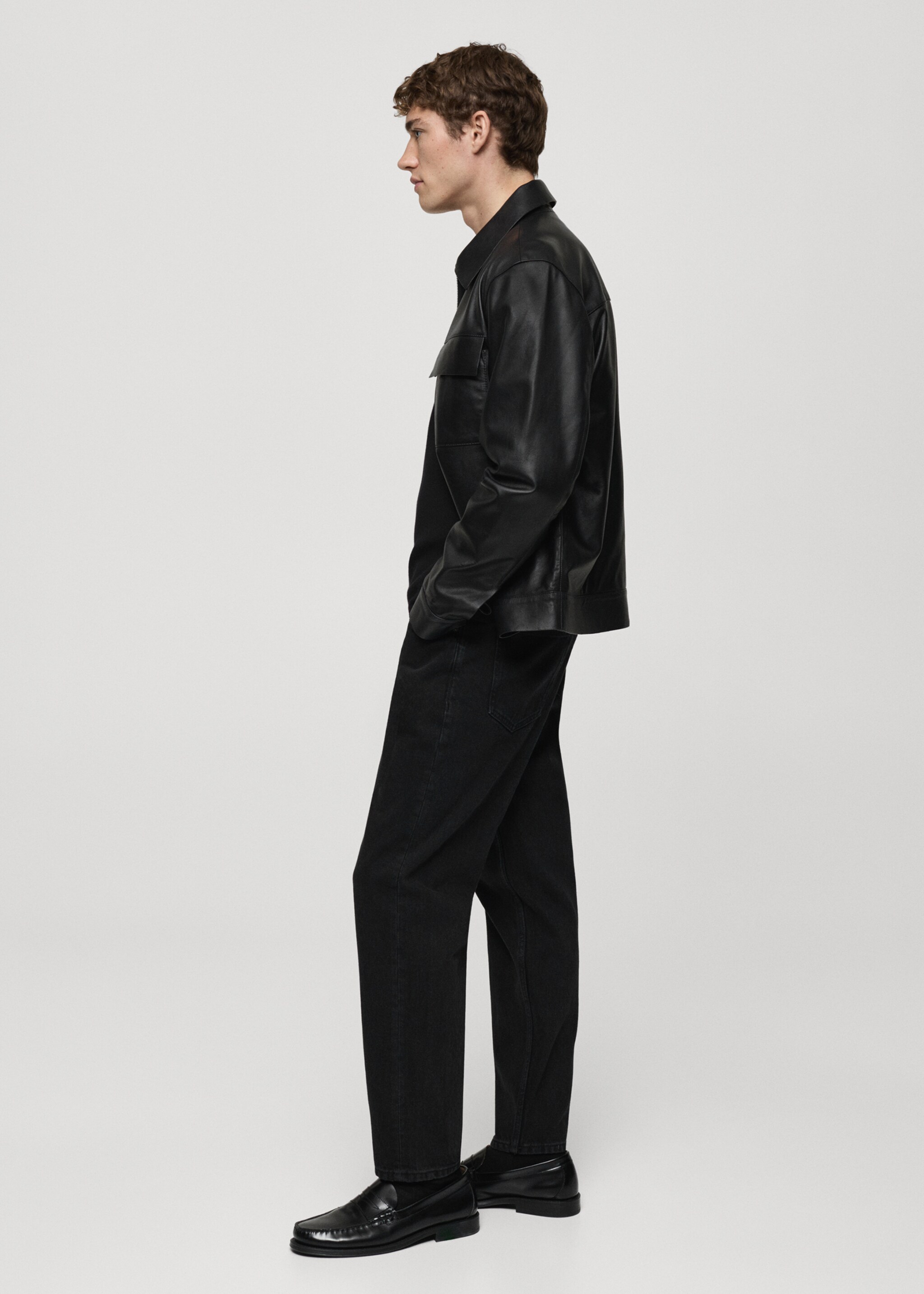 Jeans tapered-fit negros - Detalle del artículo 2, Denim negro. Ref: 77016767-00.