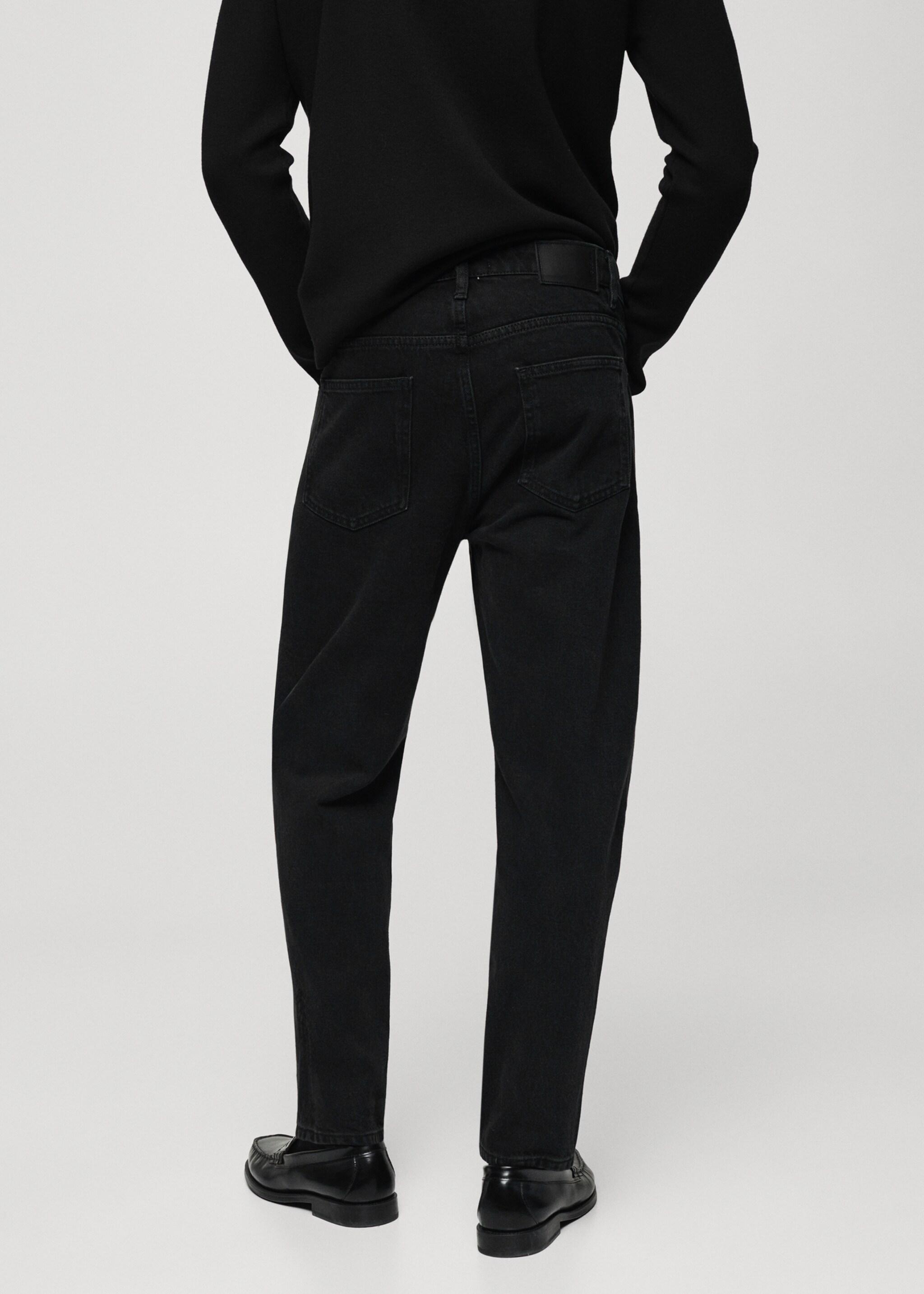 Jeans tapered-fit negros - Reverso del artículo, Denim negro. Ref: 77016767-00.