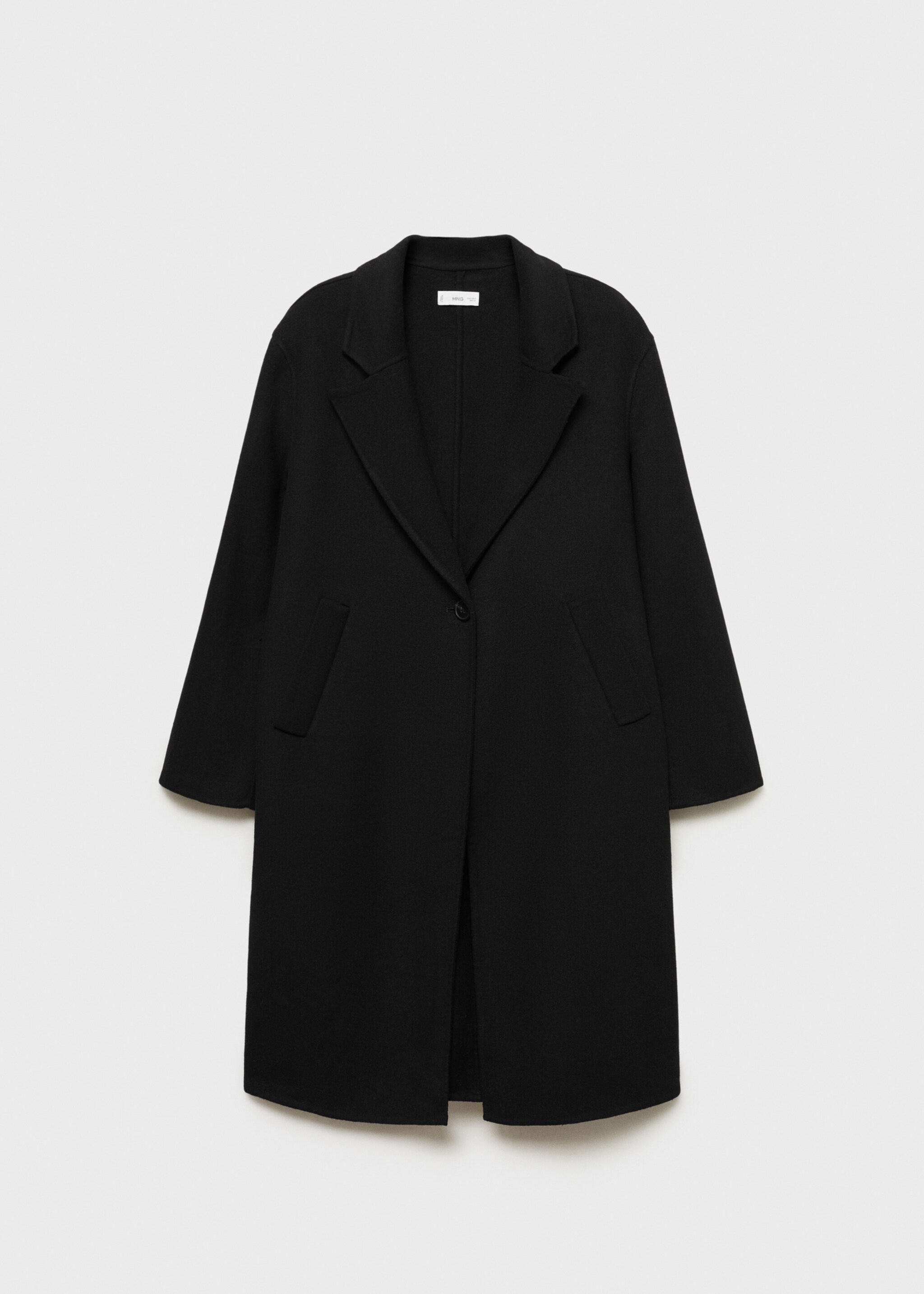 Long cloth coat - Article without model, Black. Ref: 77017113-00.