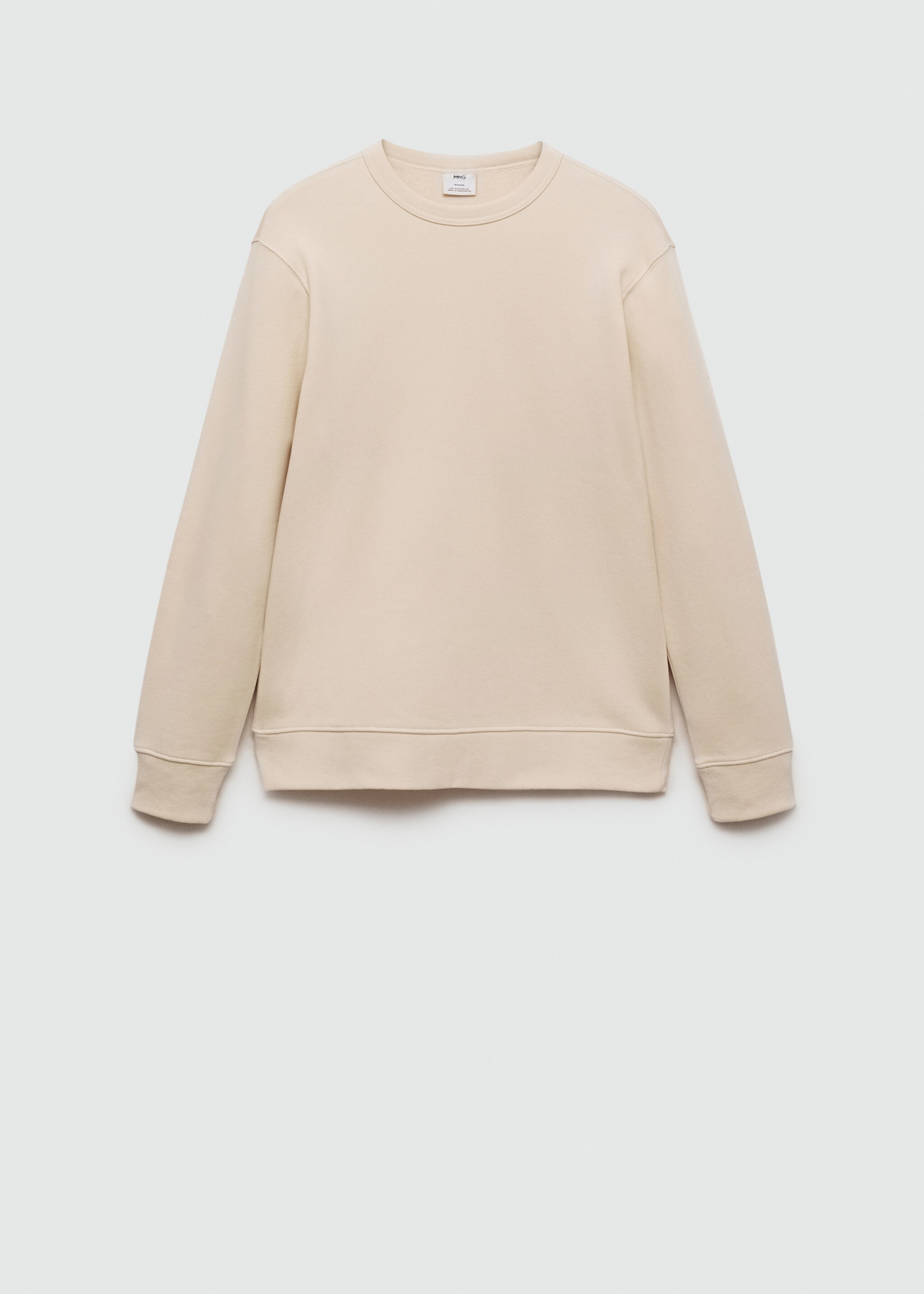 Plush cotton sweatshirt - Article without model, Ecru. Ref: 77017117-00.