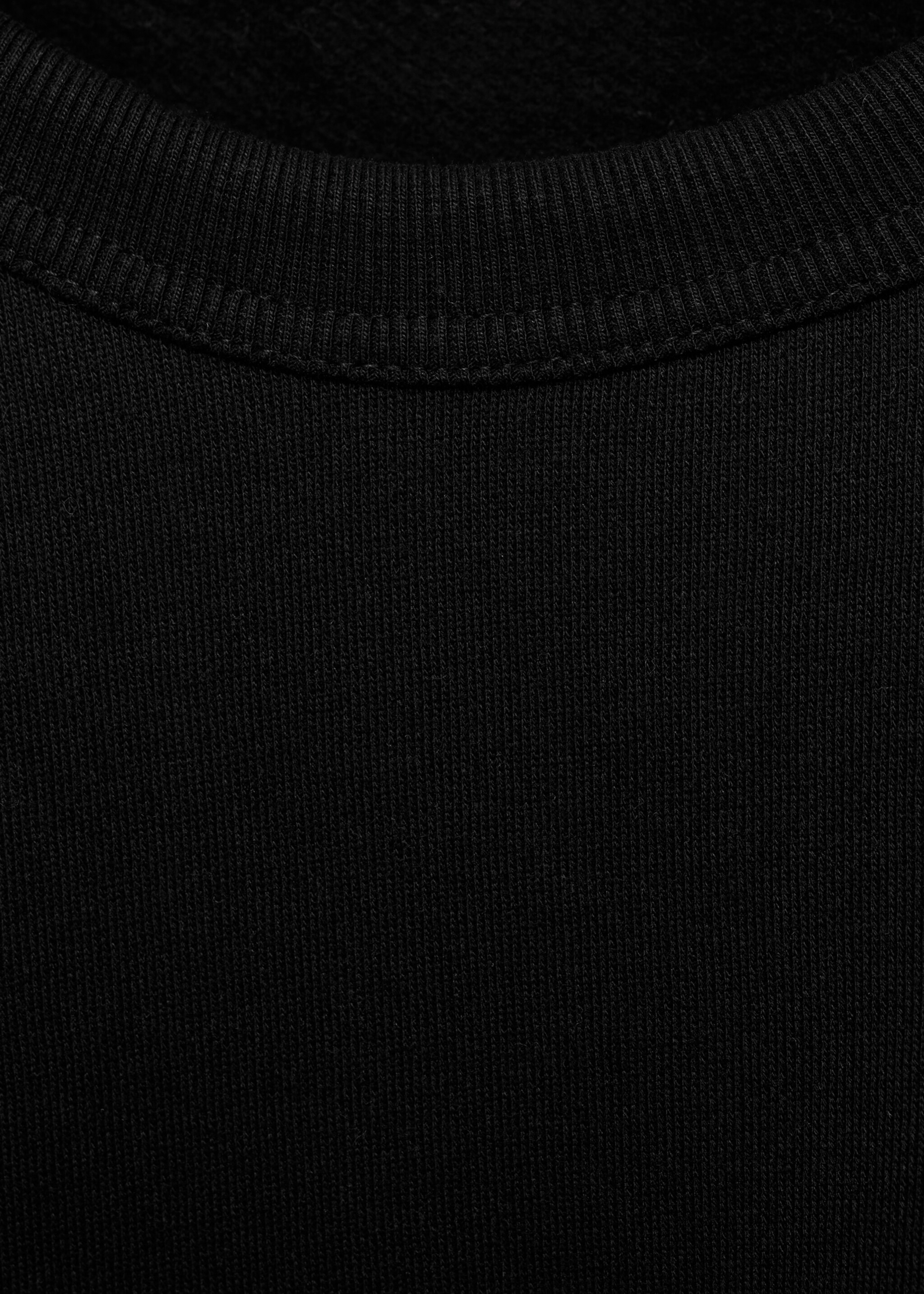 Plüsch-Sweatshirt aus Baumwolle - Detail des Artikels 8, Schwarz. Ref: 77017117-00.