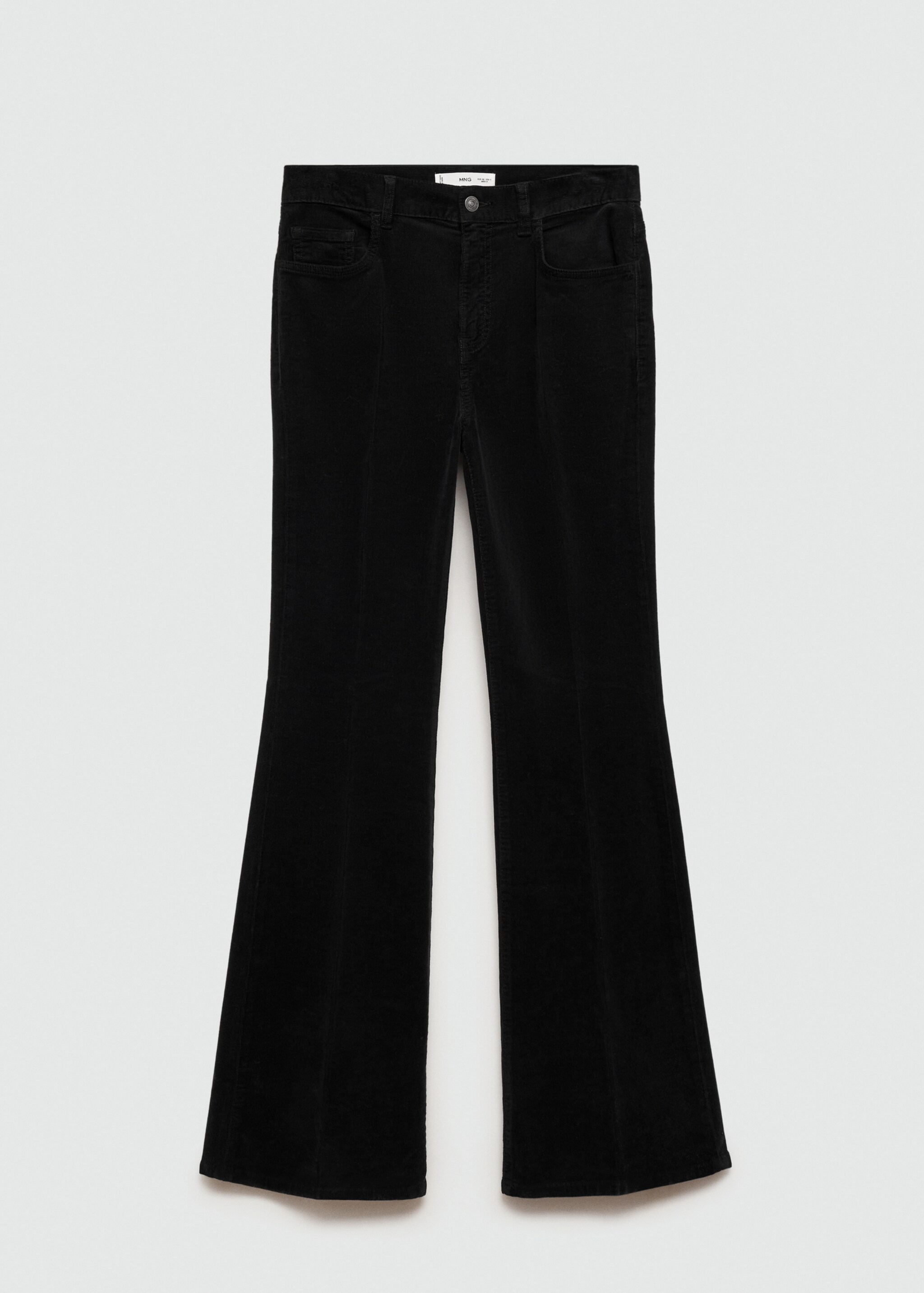 Corduroy flared jeans - Article without model, Black. Ref: 77017118-00.