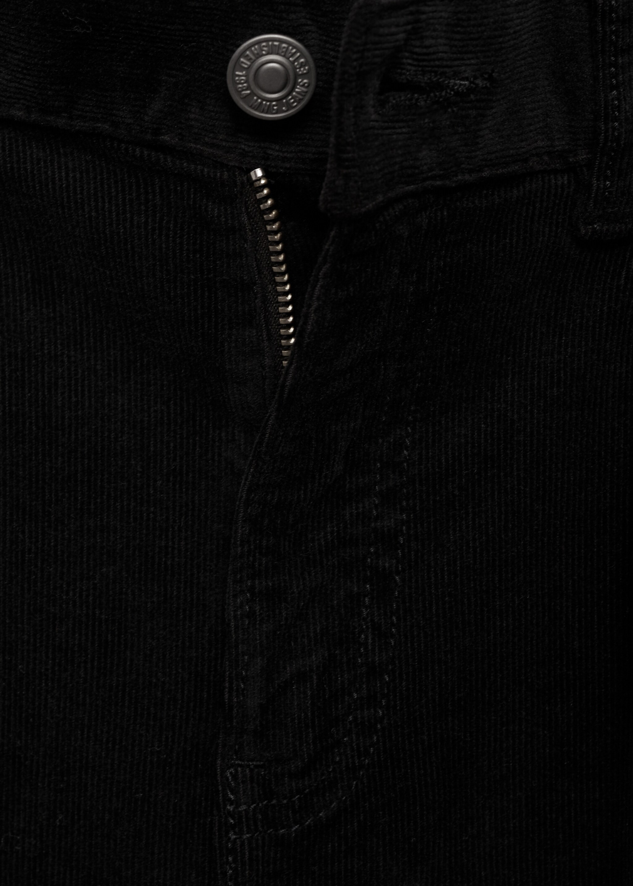 Corduroy flared jeans - Details of the article 8, Black. Ref: 77017118-00.