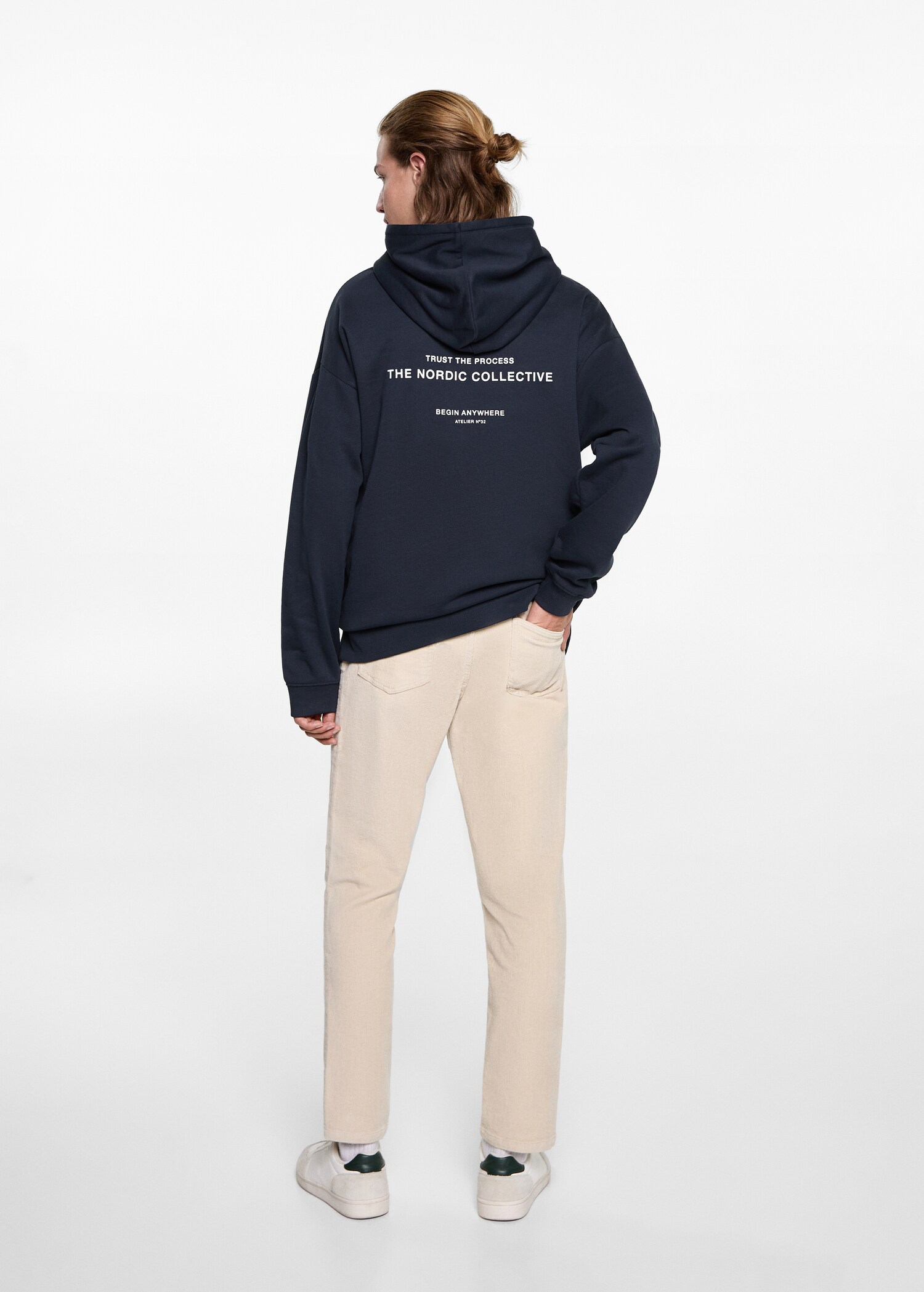 Sudadera estampada capucha - Reverso del artículo