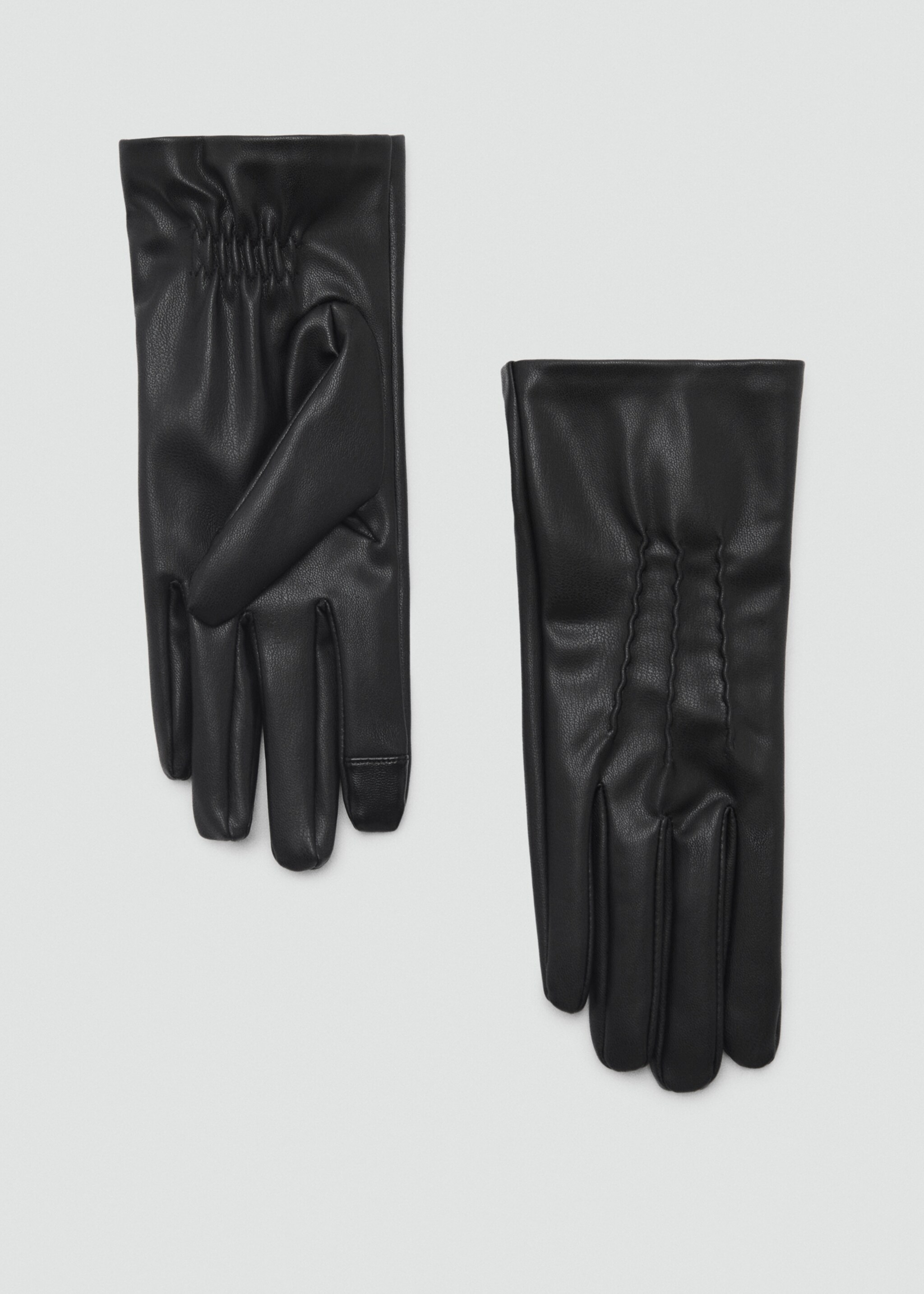 Gants détail froncé - Article sans modèle, Noir. Ref: 77017657-00.