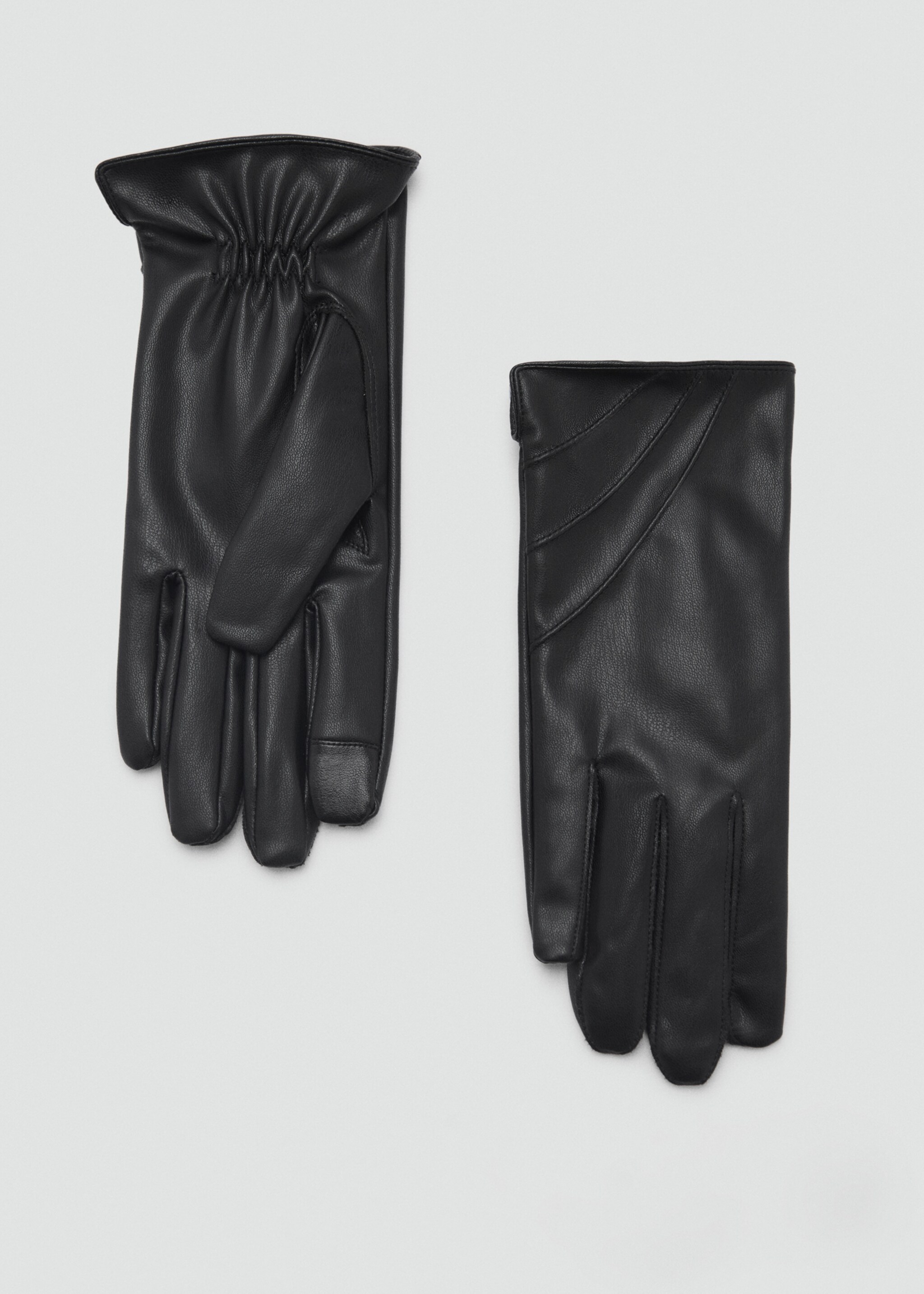 Faux-leather gloves - Article without model, Black. Ref: 77017658-00.