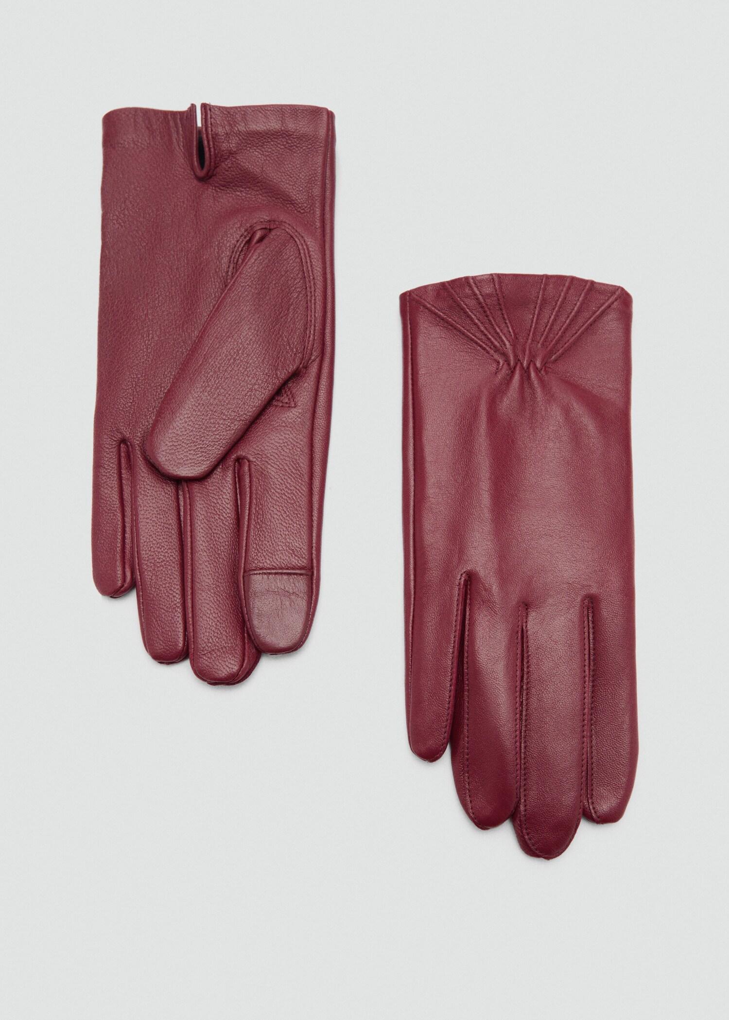 Lederhandschuhe mit Raffdetails - Artikel ohne Model