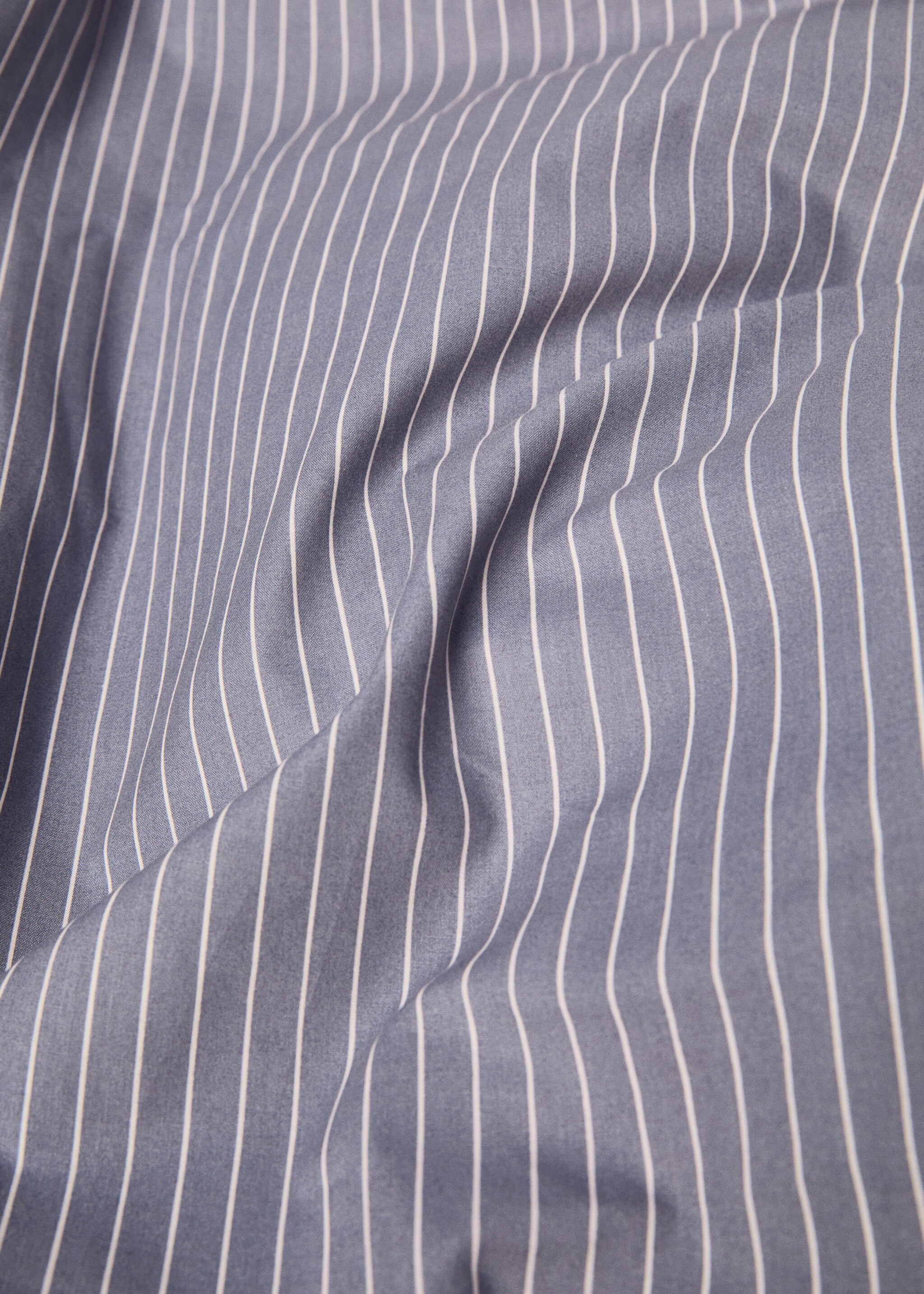 Housse de couette percale de coton rayures lit de 180 cm - Détail de l'article 1, Bleu. Ref: 77017667-00.