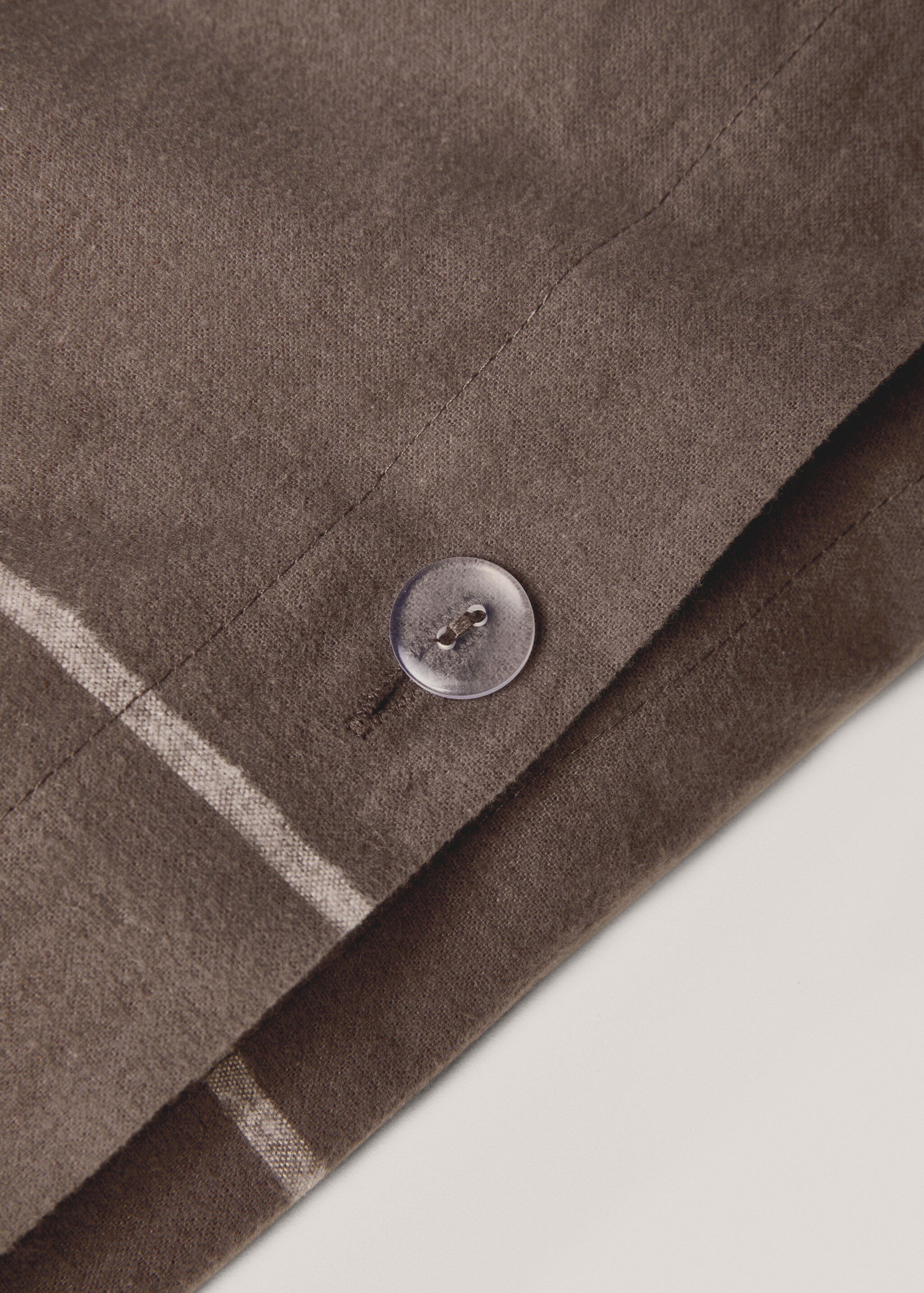 Duvet cover cotton flannel checkered cotton bed 135cm - Details of the article 1, Chocolate. Ref: 77017670-00.