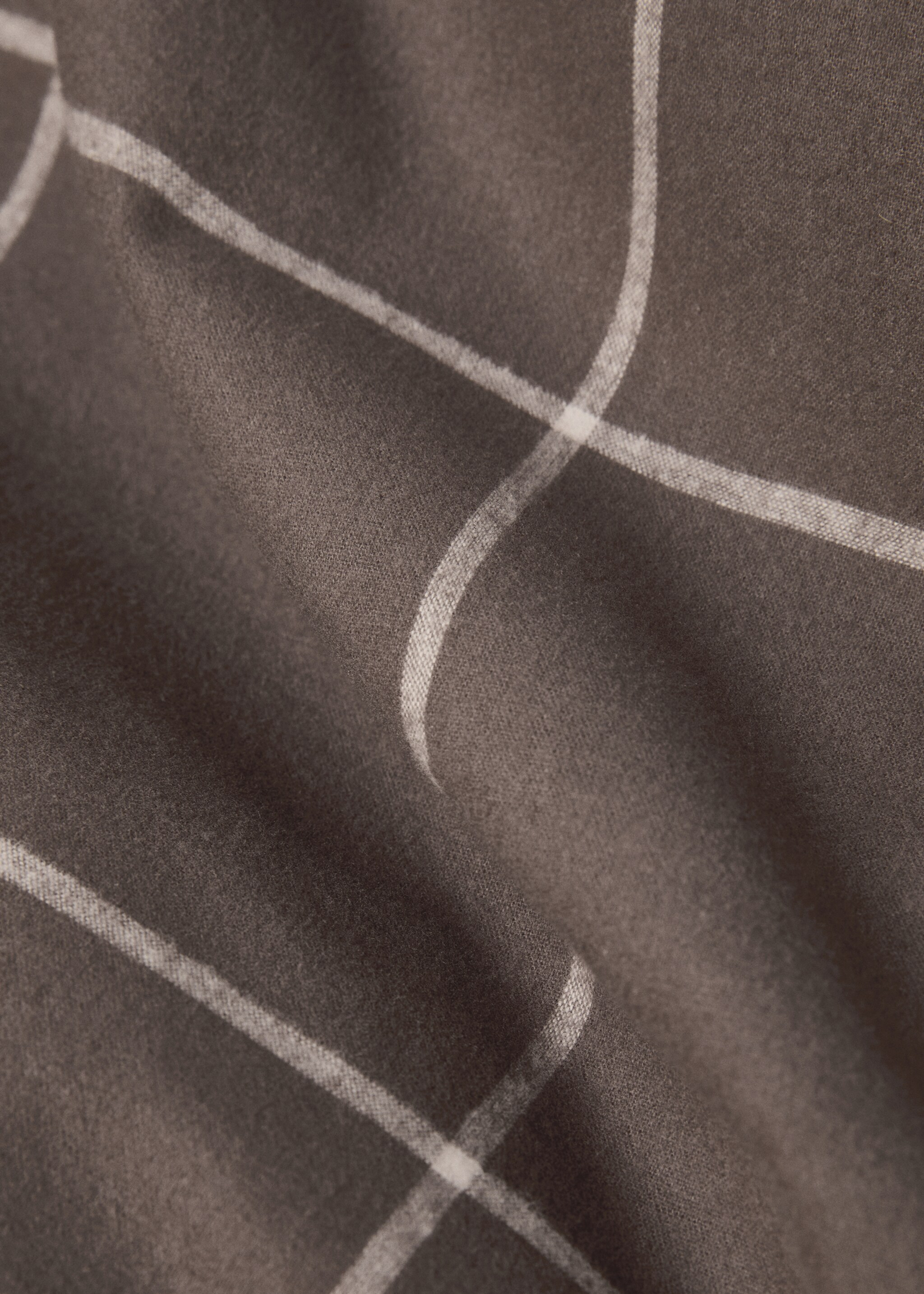 Duvet cover cotton flannel checkered cotton bed 135cm - Details of the article 3, Chocolate. Ref: 77017670-00.