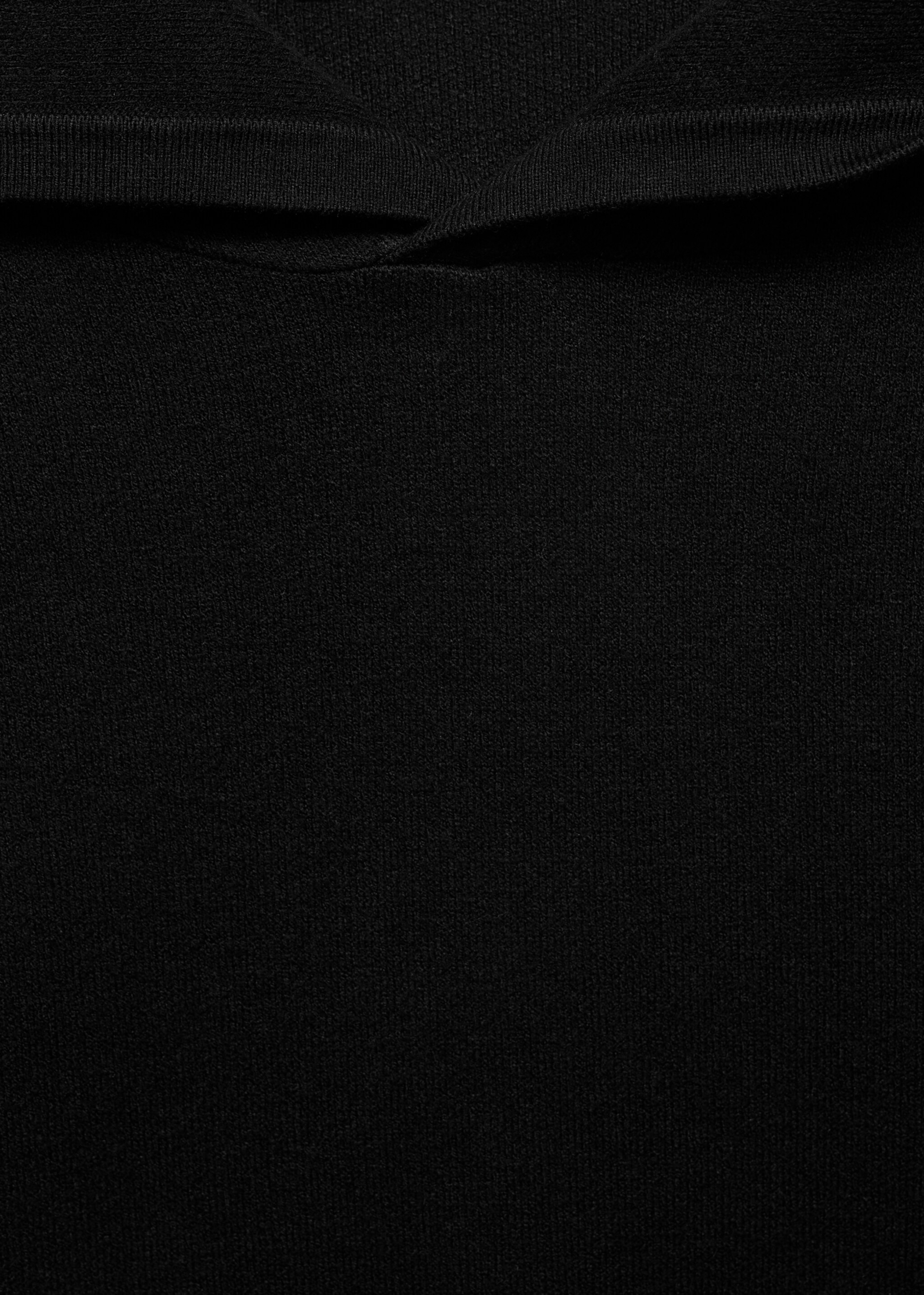 Hooded knit sweater - Details of the article 8, Black. Ref: 77017673-00.