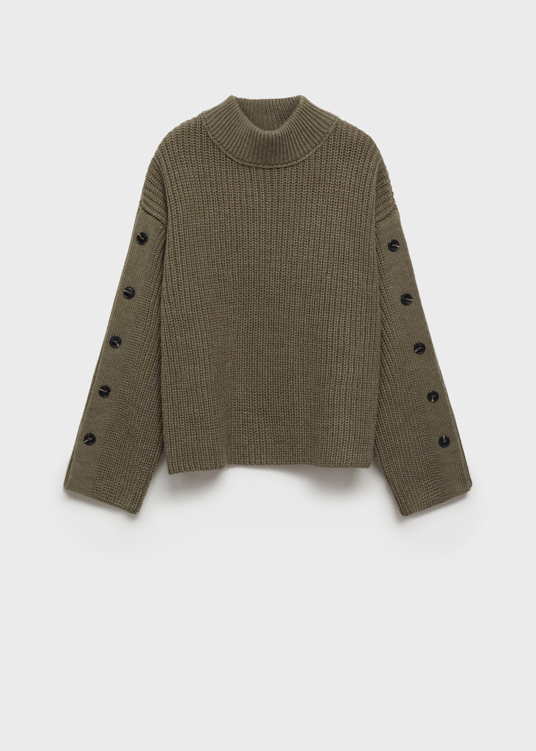 Buttons detail knit sweater - Article without model, Khaki. Ref: 77017675-00.