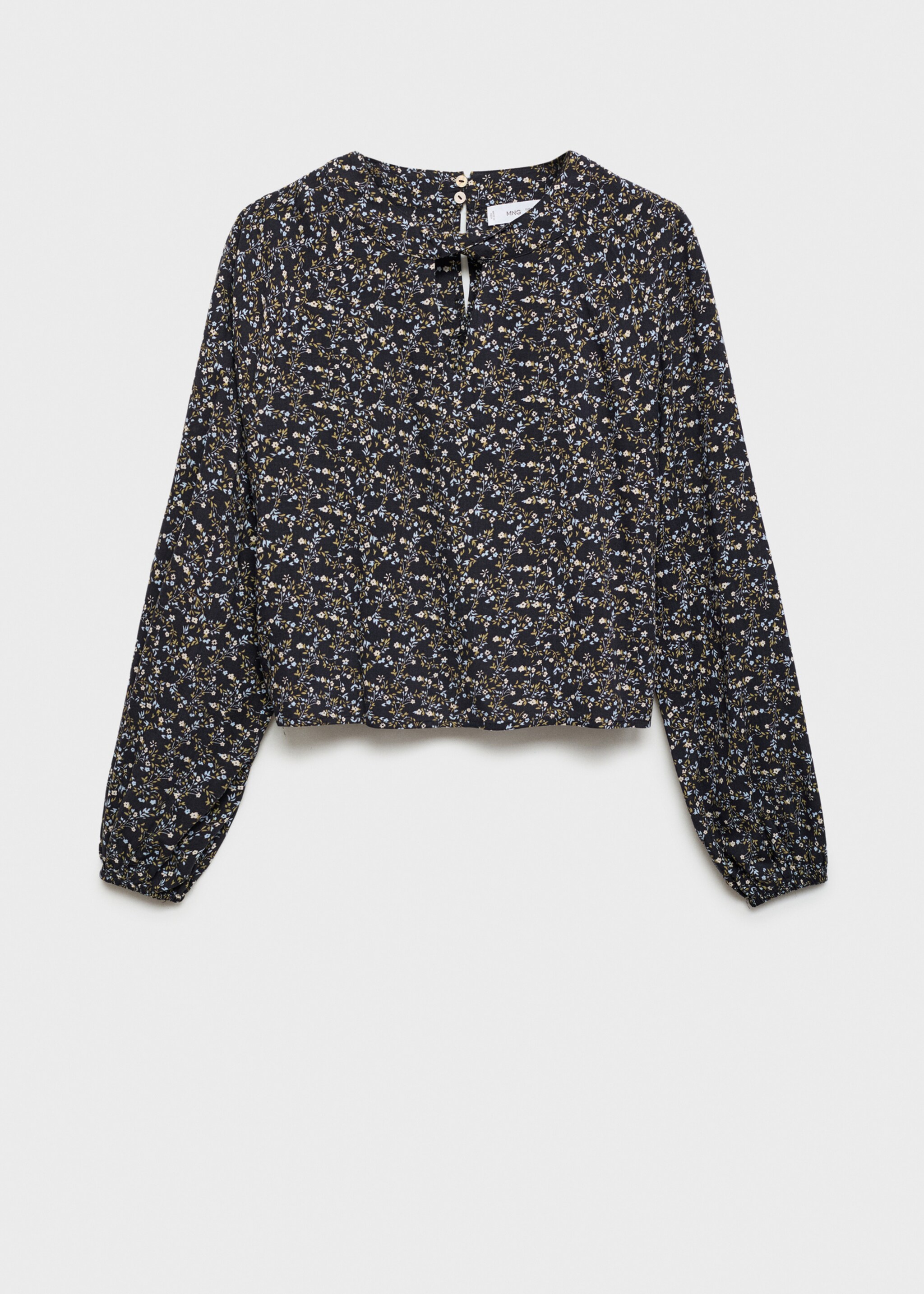 Floral print blouse - Article without model, Dark Green. Ref: 77017676-00.