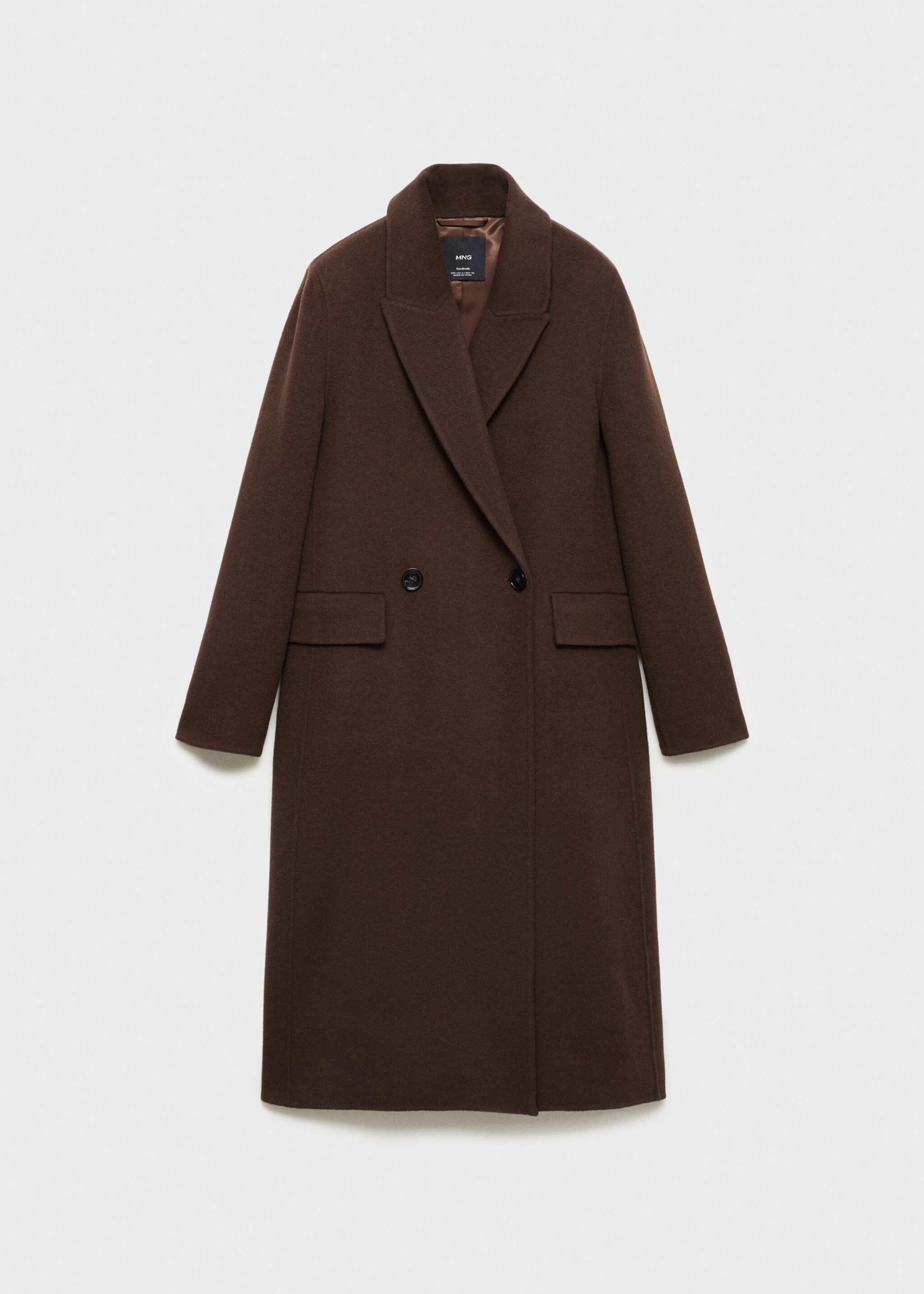 Manteau laine écharpe franges - Article sans modèle, Chocolat. Ref: 77017679-00.
