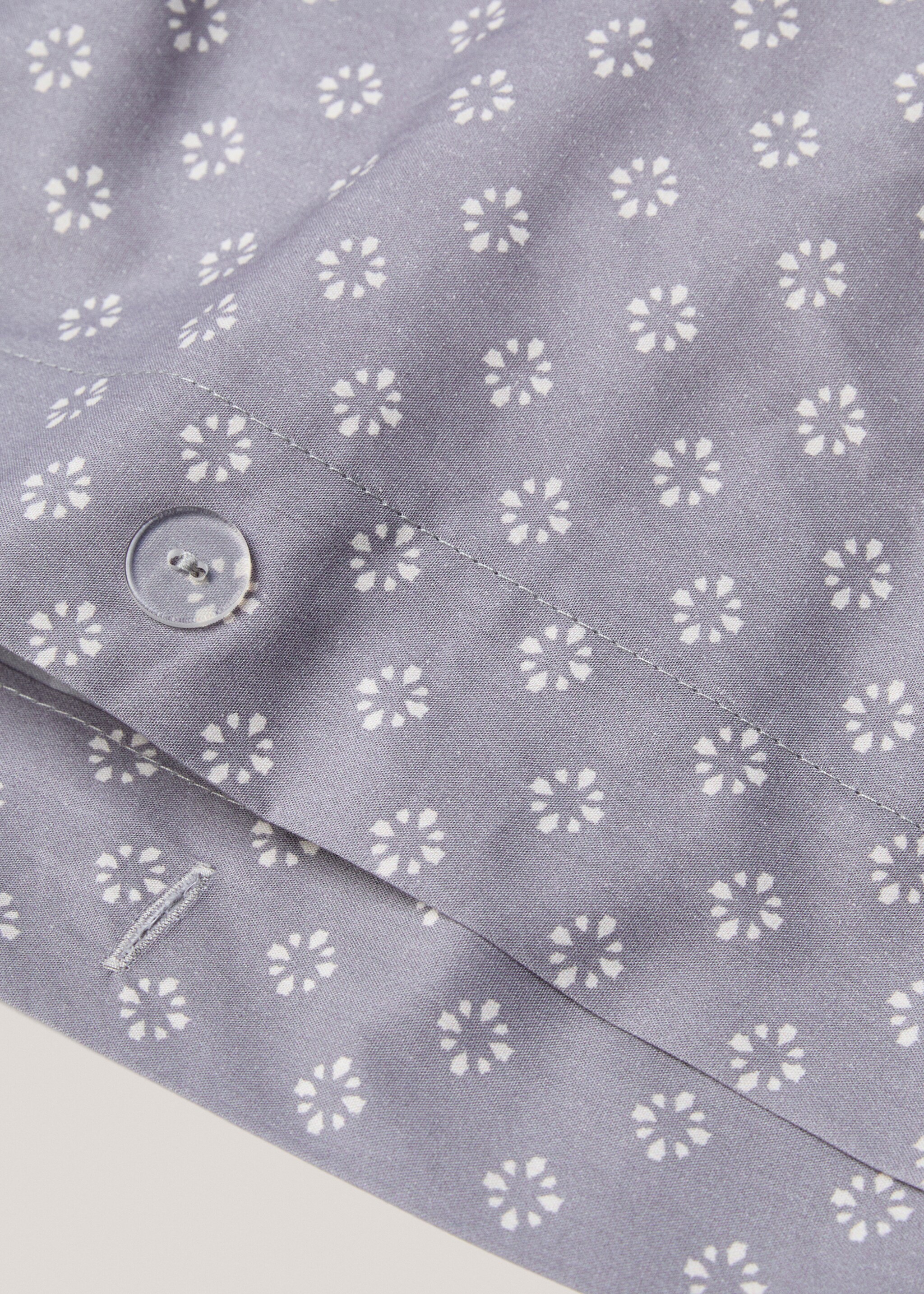 Gemusterter Bettbezug aus Baumwolle für 90 cm Bett - Detail des Artikels 1, Blau. Ref: 77017682-00.