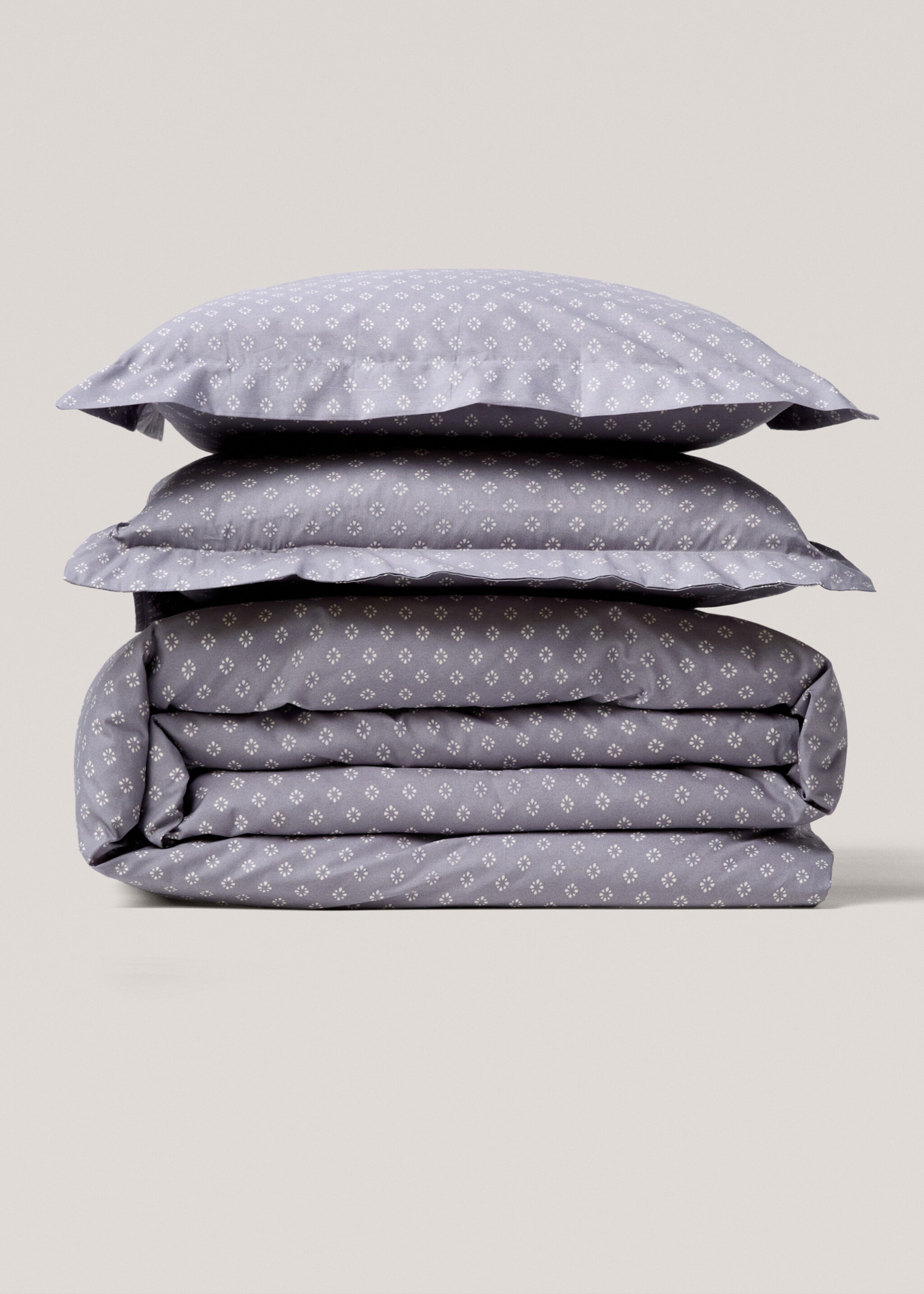 Printed cotton duvet cover for 135cm bed - Article without model, Blue. Ref: 77017683-00.