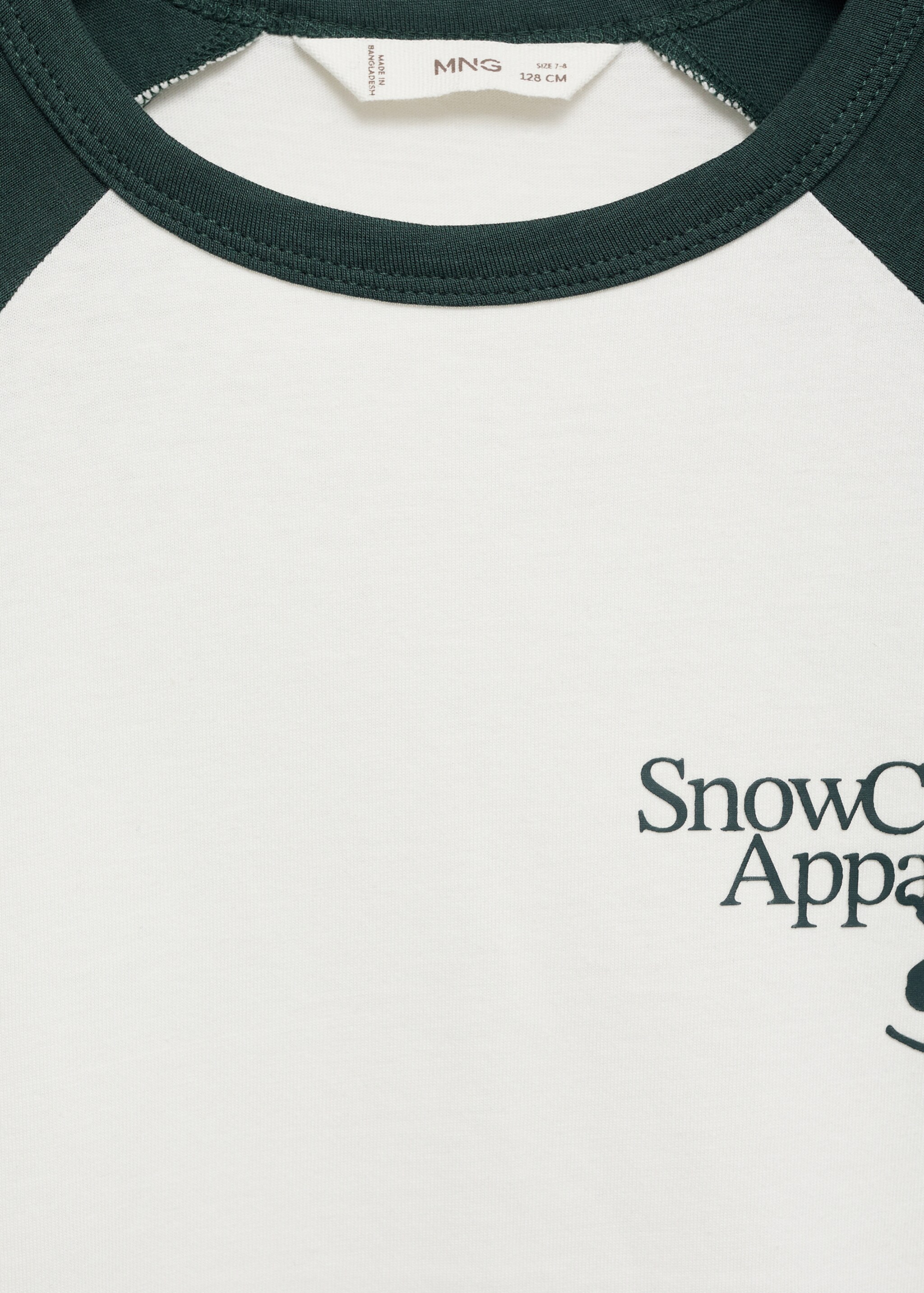 Contrasting cotton-blend T-shirt - Details of the article 0, Dark Green. Ref: 77017691-00.