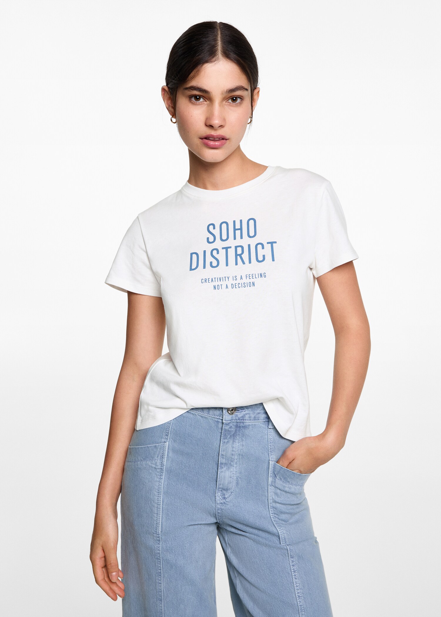 Katoenen T-shirt met print - Middenvlak