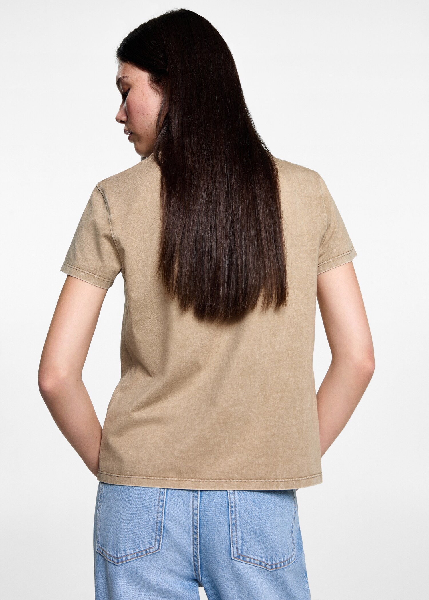 Baumwoll-T-Shirt mit Wasch-Effekt - Rückseite des Artikels