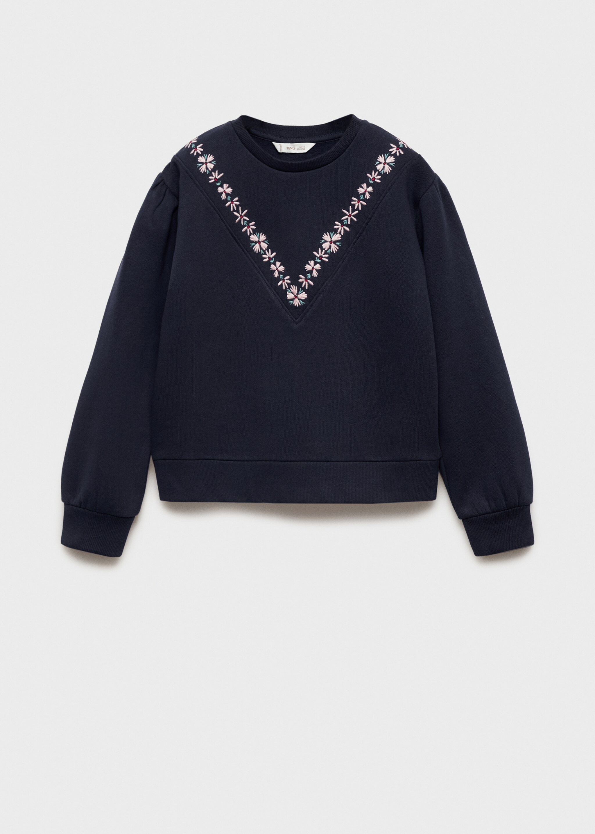 Sweatshirt met bloemborduursel - Artikel zonder model