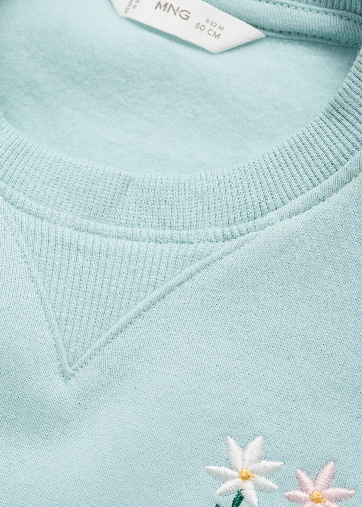 Sweatshirt med blombroderi - Detaljer om artikeln 0