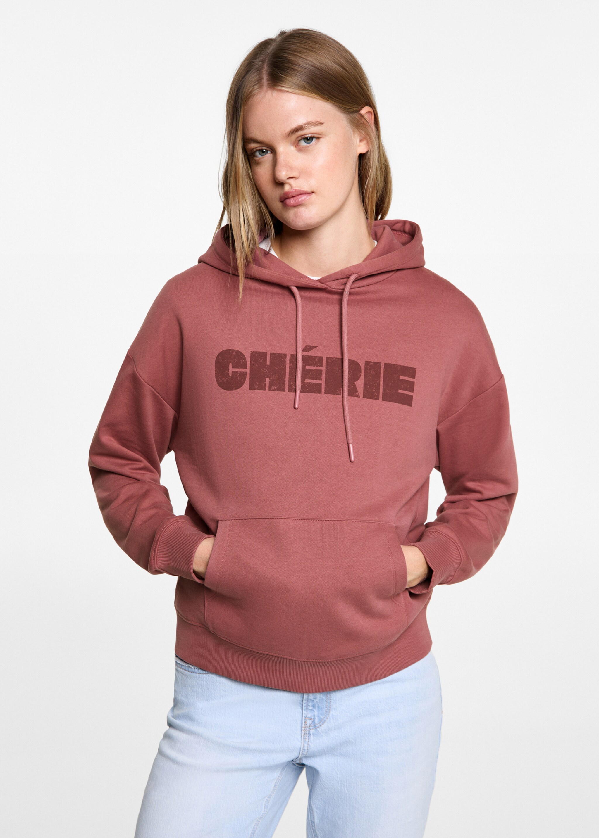 Cotton-blend printed sweatshirt - Medium plane, Strawberry. Ref: 77017699-00.