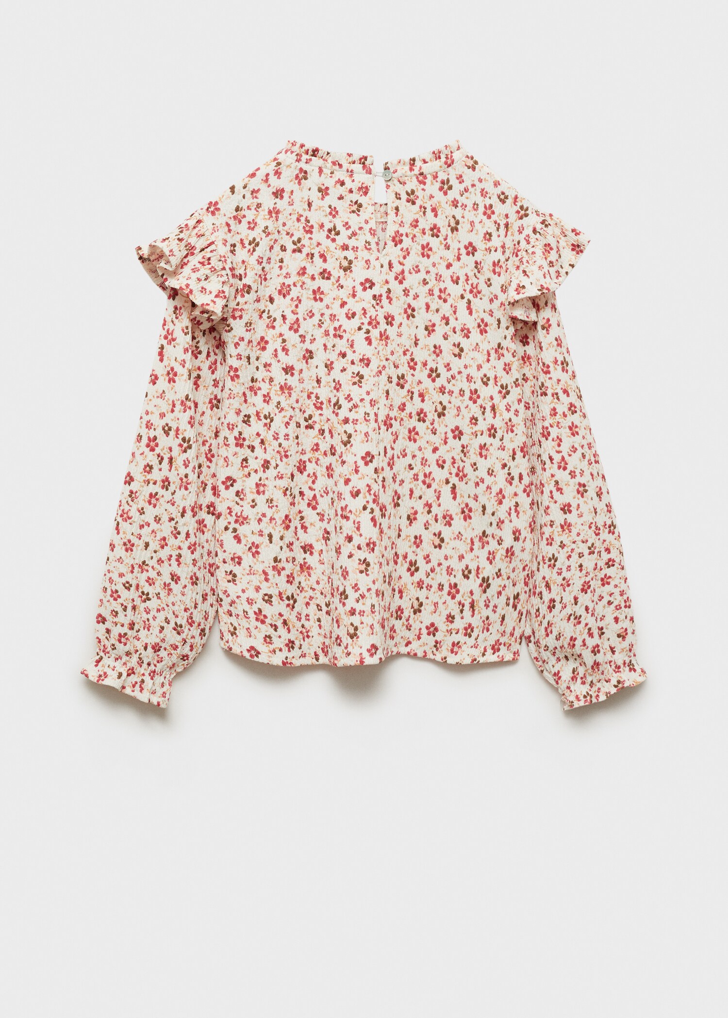 Blommigt tryck blus - Artikelns baksida