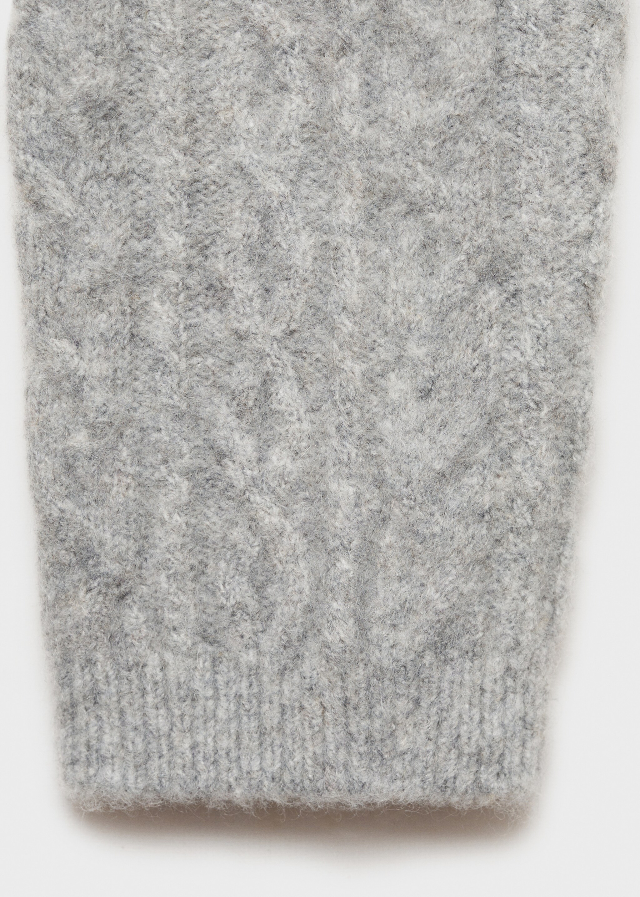 Braided knitted sweater - Details of the article 0, Medium Heather Grey. Ref: 77017703-00.