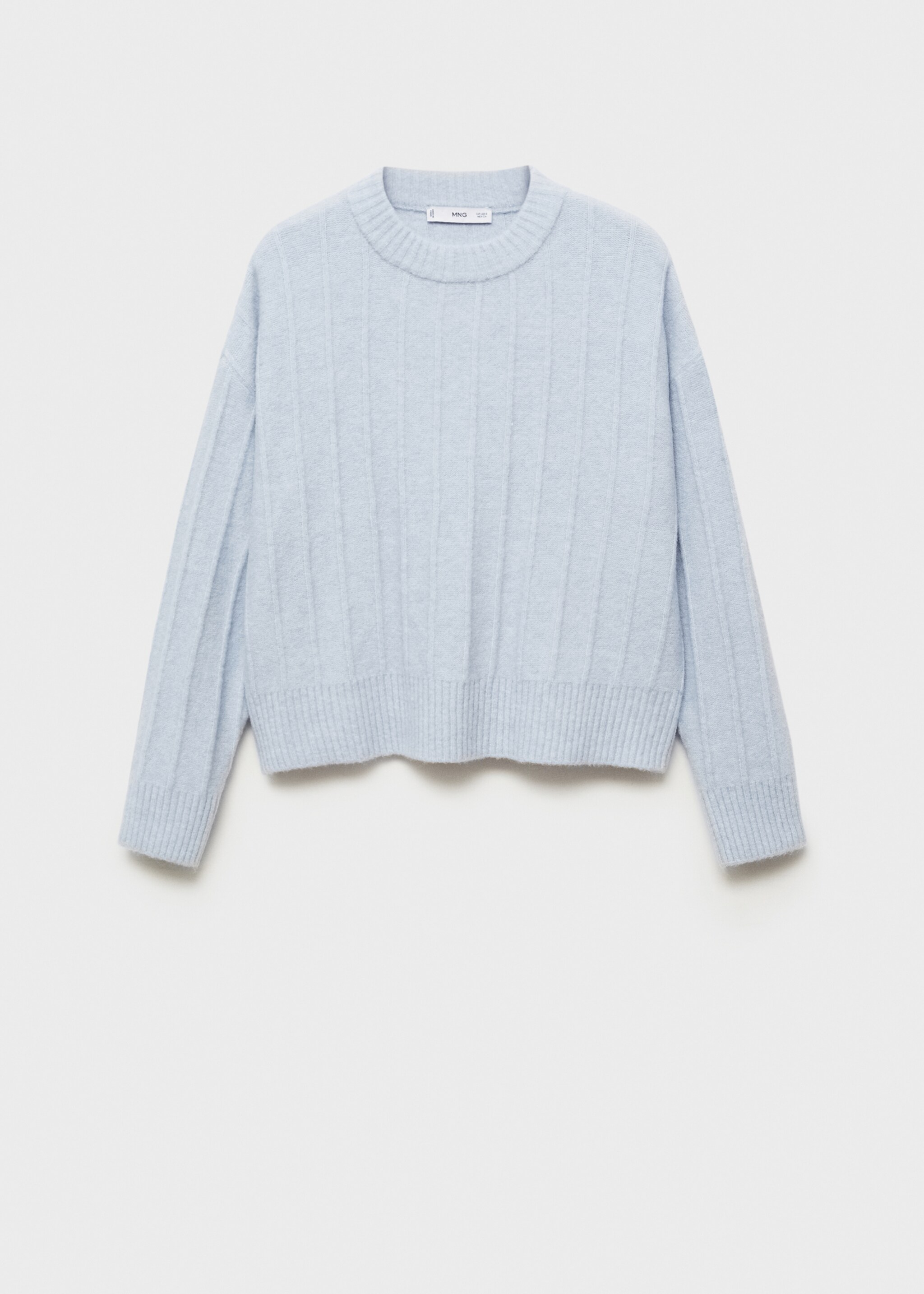 Úpletový svetr s výstřihem perkins - Zboží bez modelu, Modrá obloha. Ref: 77017705-00.