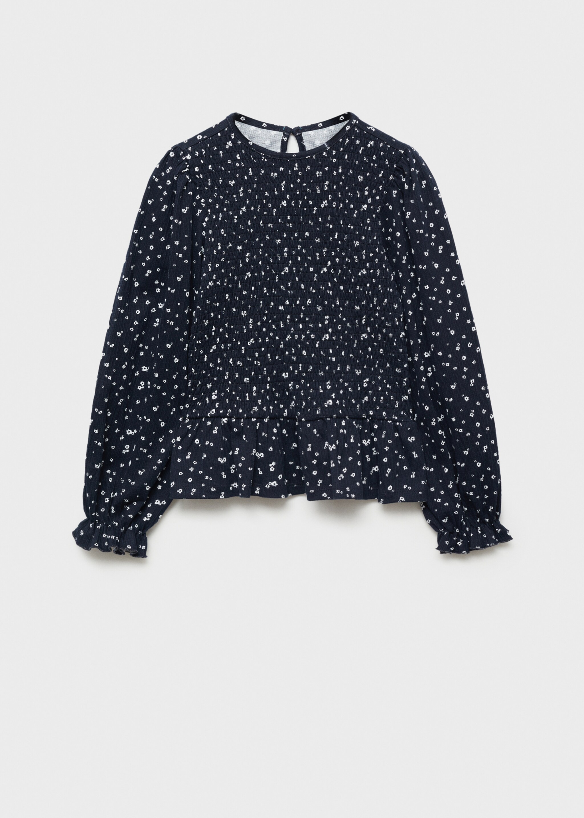 Flowy printed blouse - Article without model, Dark Navy. Ref: 77017711-00.