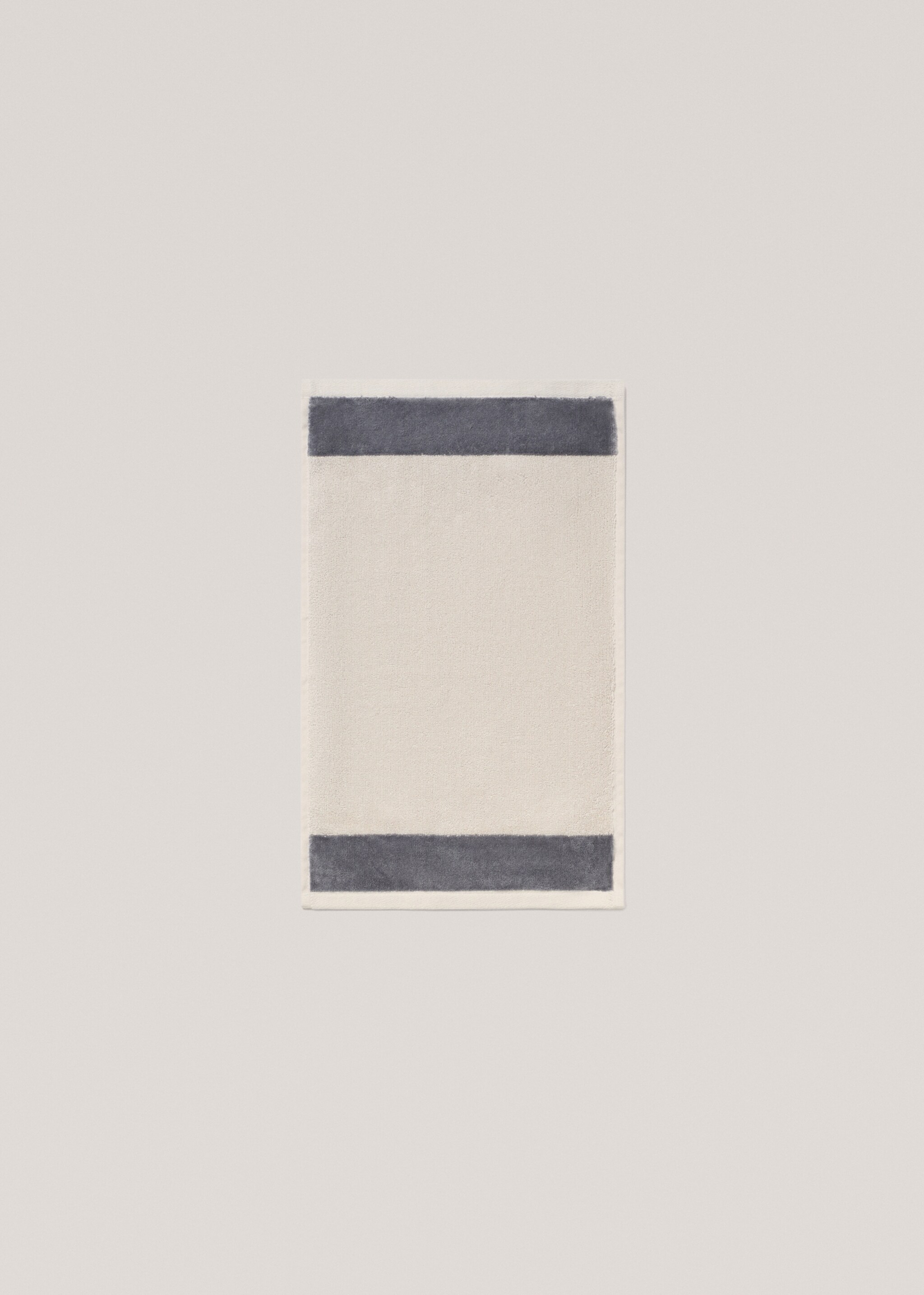 100% cotton hand towel with striped design 30x50cm - Details of the article 4, Beige. Ref: 77017714-00.