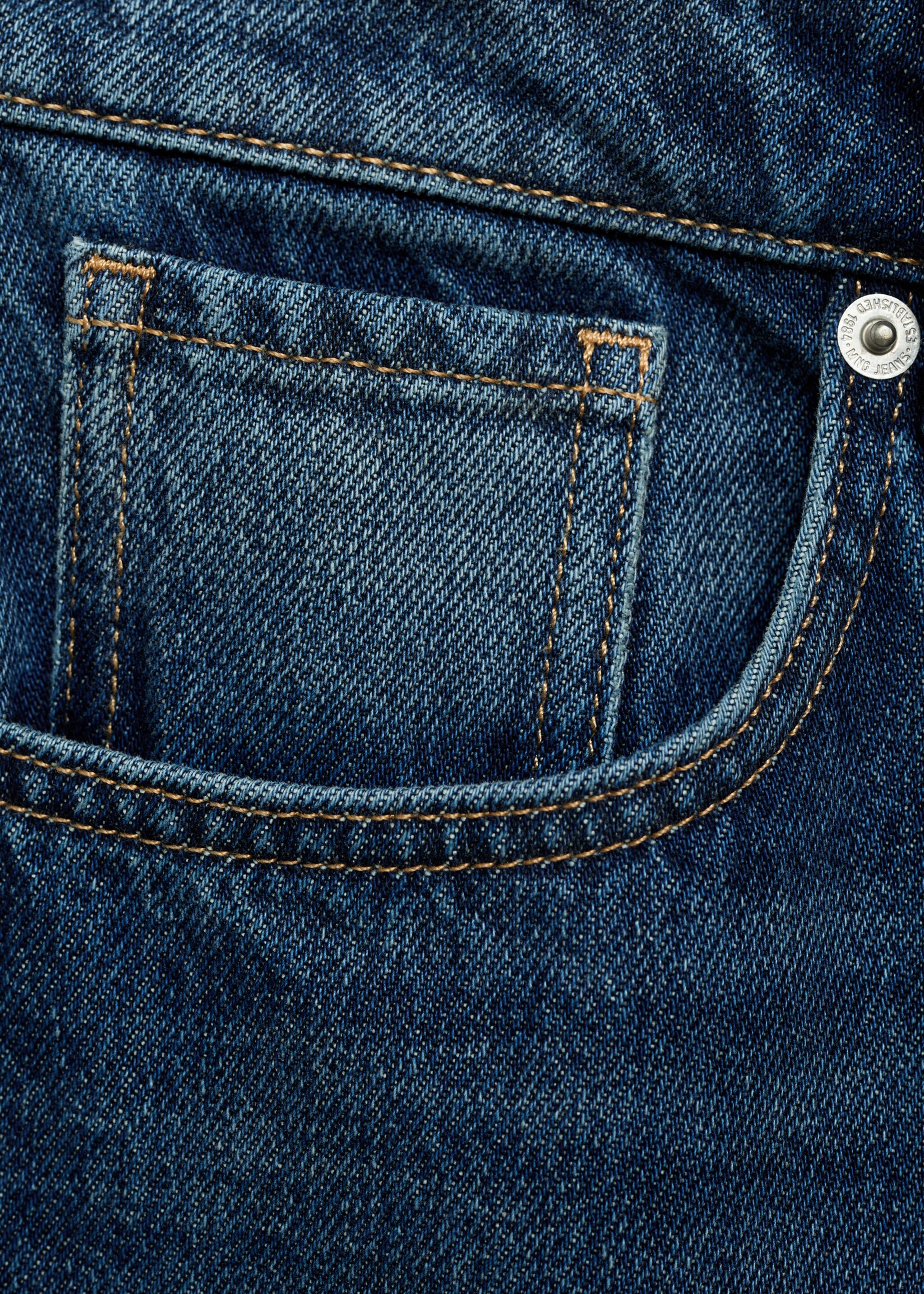Wideleg loose low-rise jeans - Detail van het artikel 0, Donkerblauw. Ref: 77017716-00.