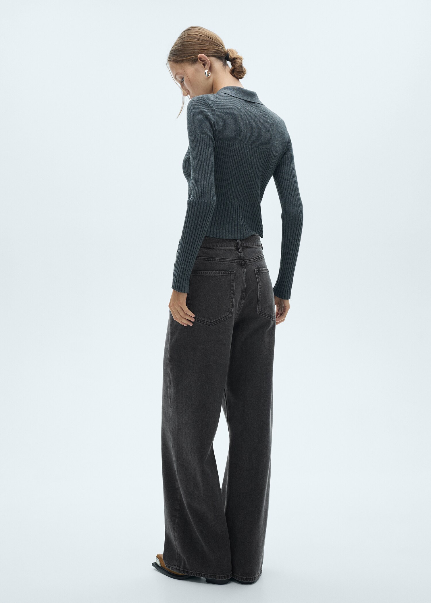 Wideleg loose low-rise jeans - Achterkant van het artikel