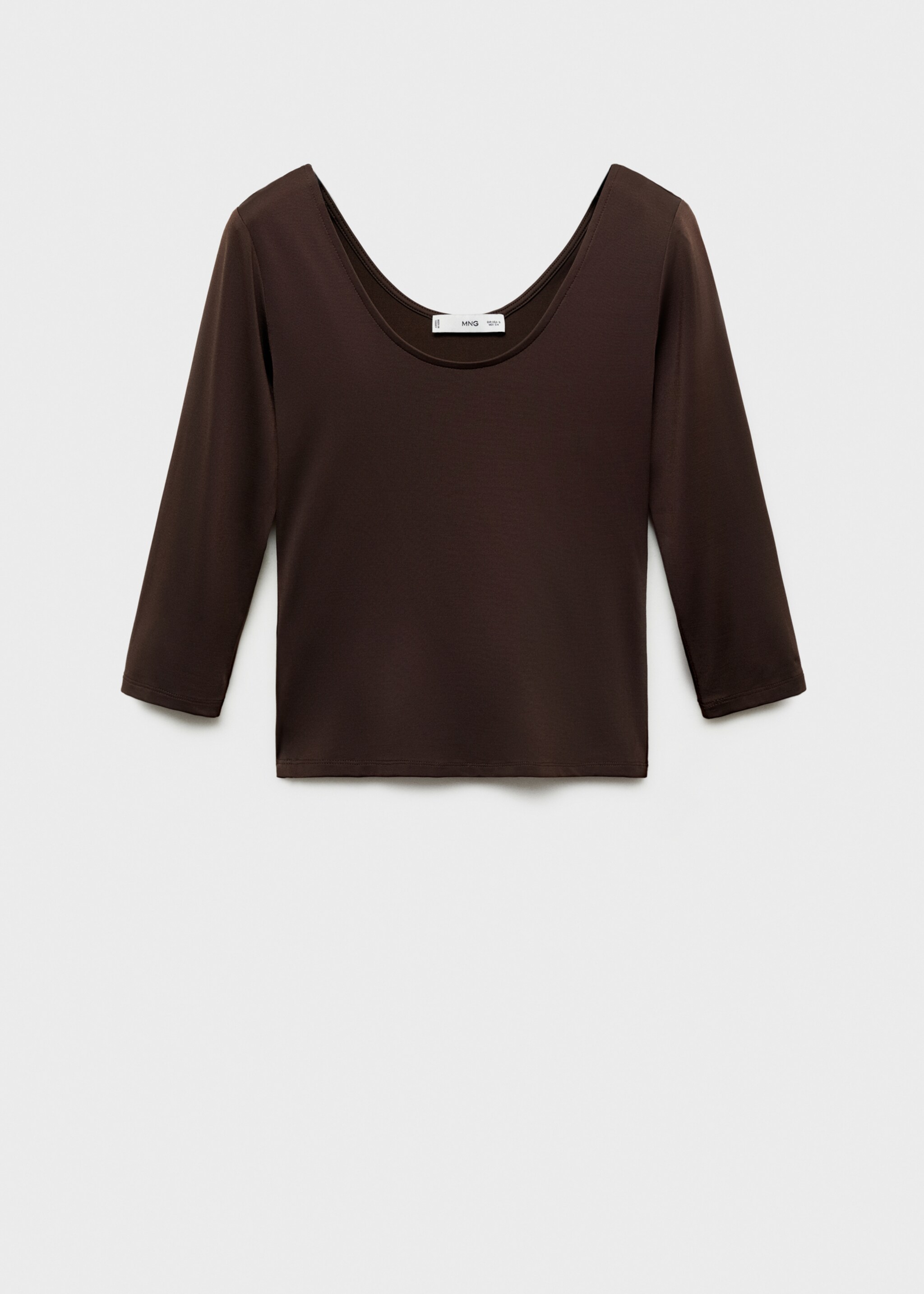 T-shirt met driekwartmouwen - Artikel zonder model, Bruin. Ref: 77017722-00.
