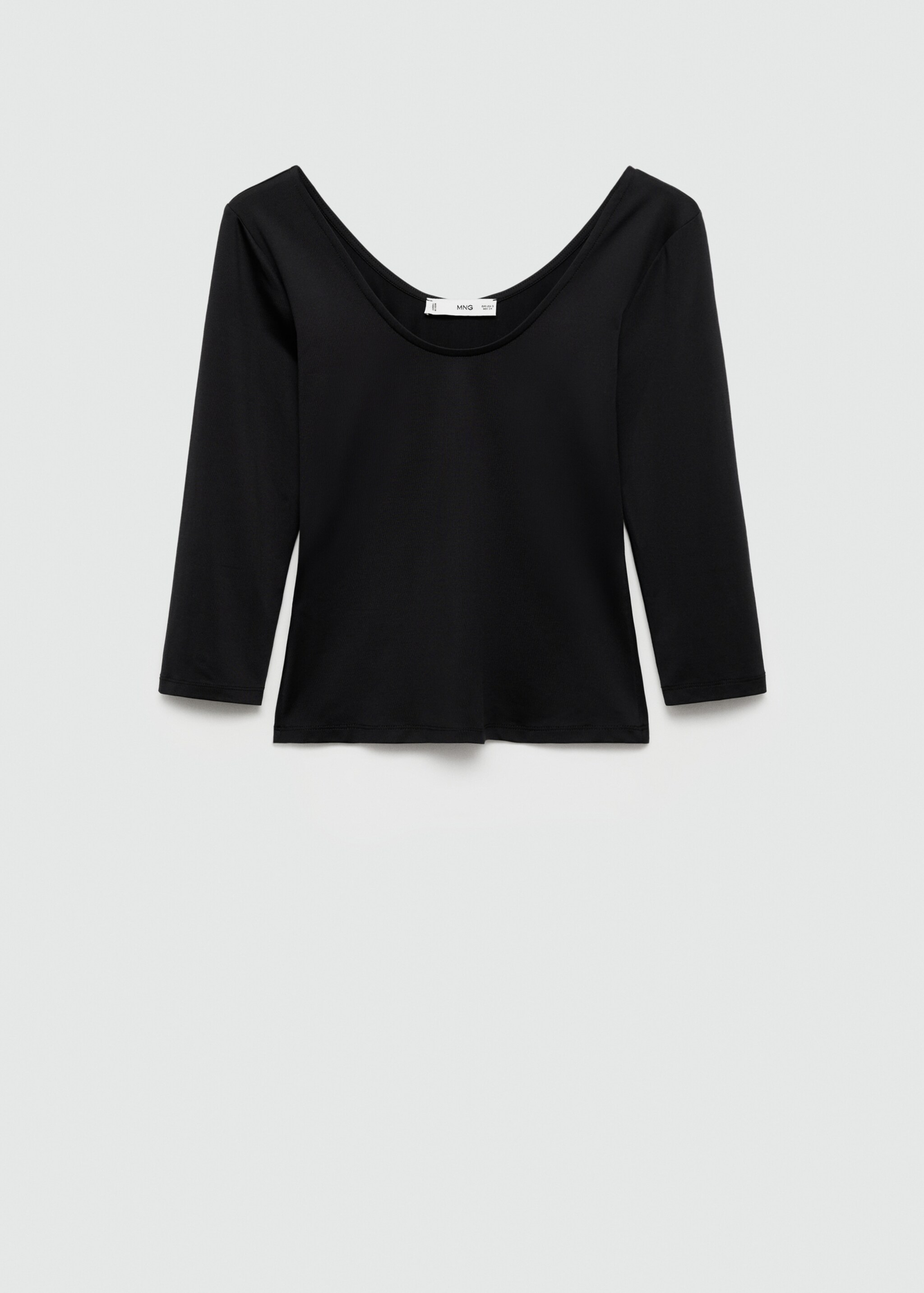 T-shirt met driekwartmouwen - Artikel zonder model, Zwart. Ref: 77017722-00.