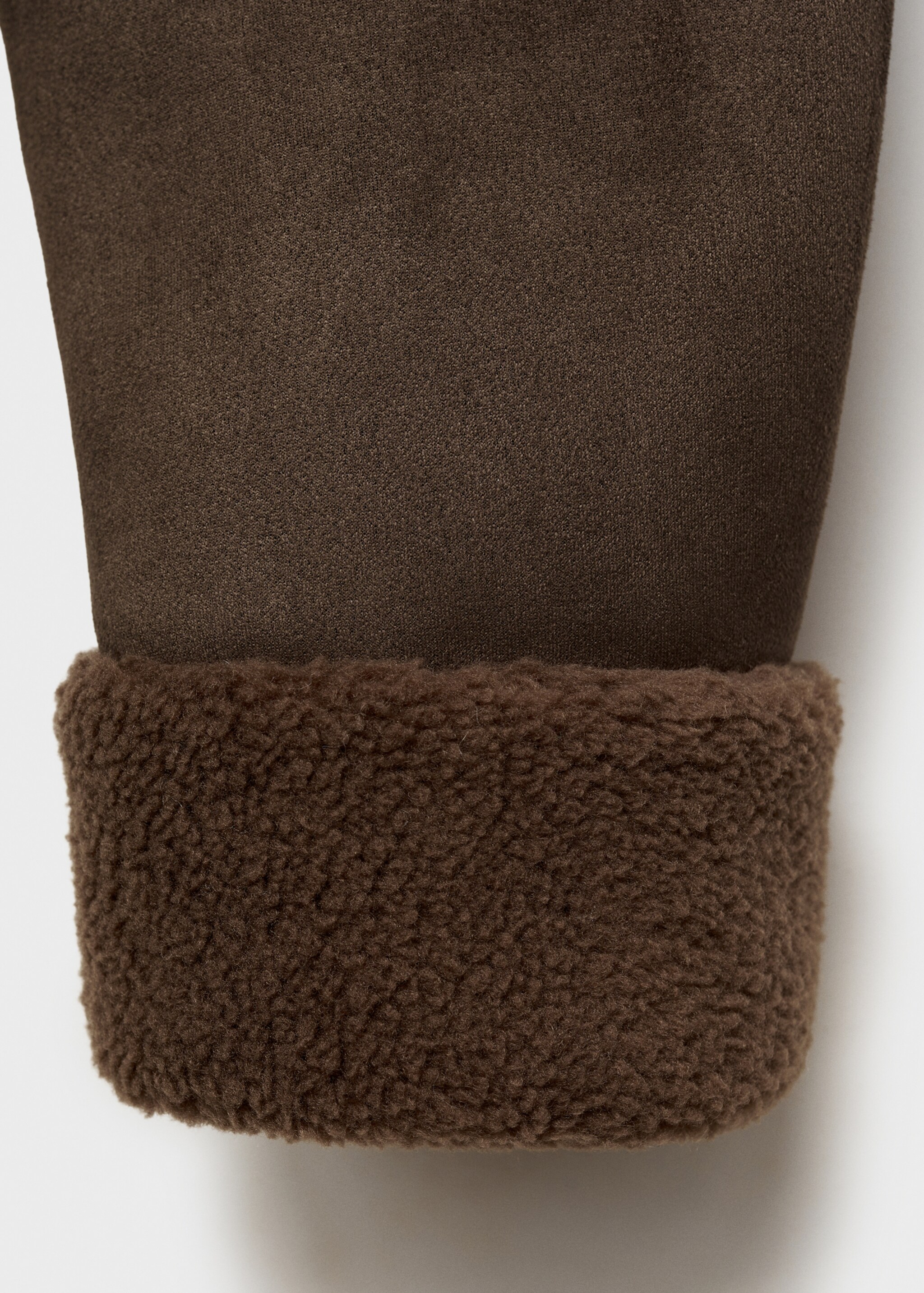 Jacket with shearling-effect lining - Details of the article 0, Cognac. Ref: 77017915-00.