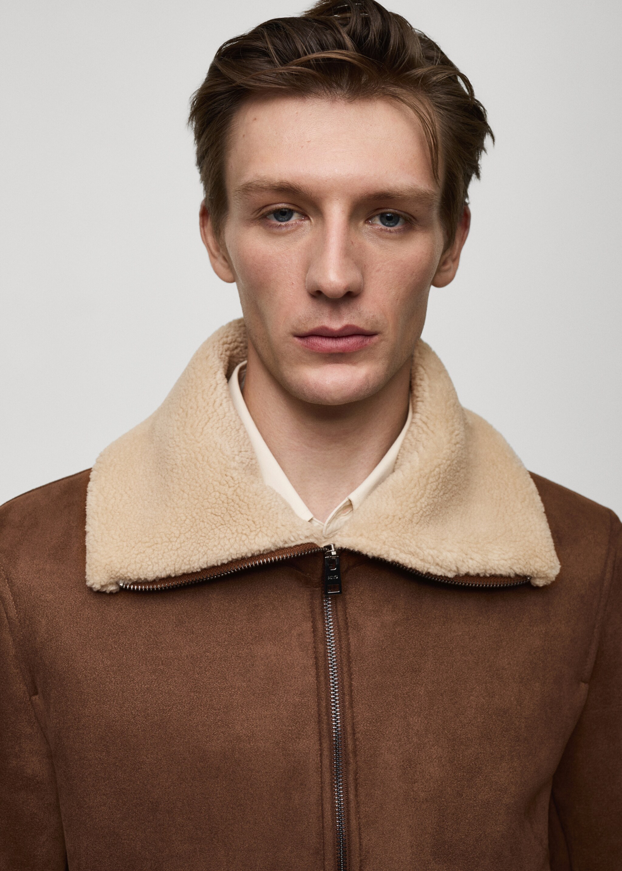 Double face sheepskin jacket - Details of the article 1, Brown. Ref: 77017917-00.