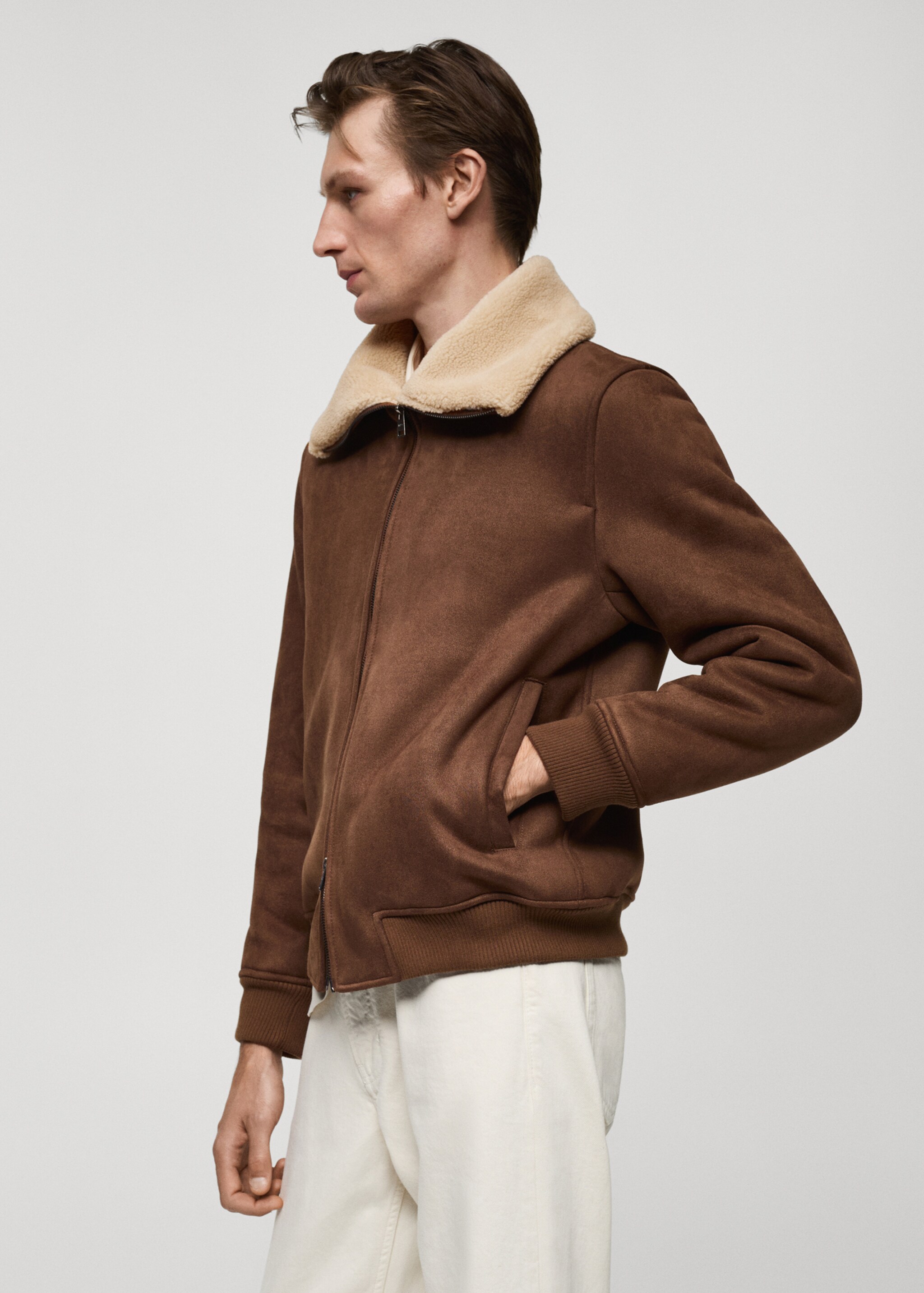Double face sheepskin jacket - Details of the article 2, Brown. Ref: 77017917-00.