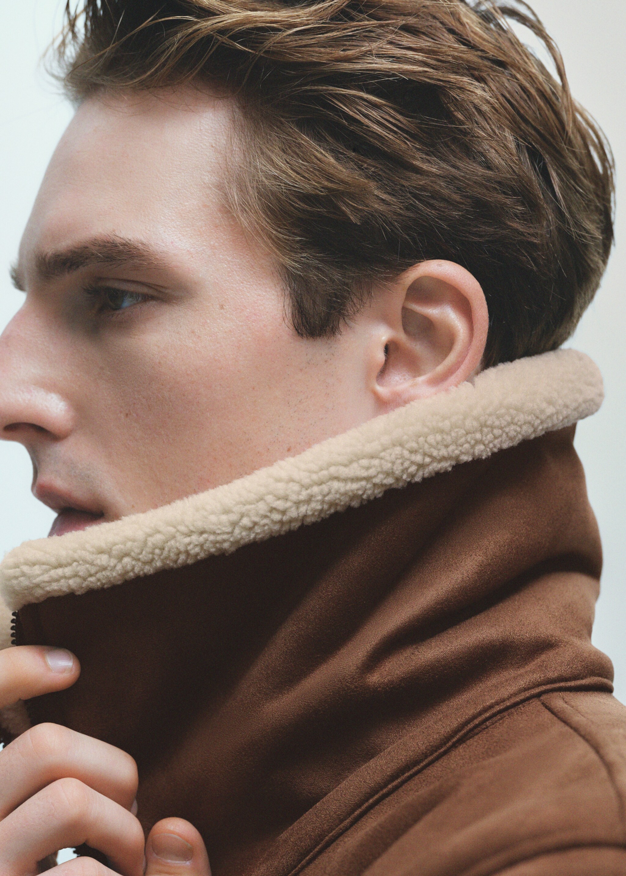 Double face sheepskin jacket - Details of the article 3, Brown. Ref: 77017917-00.