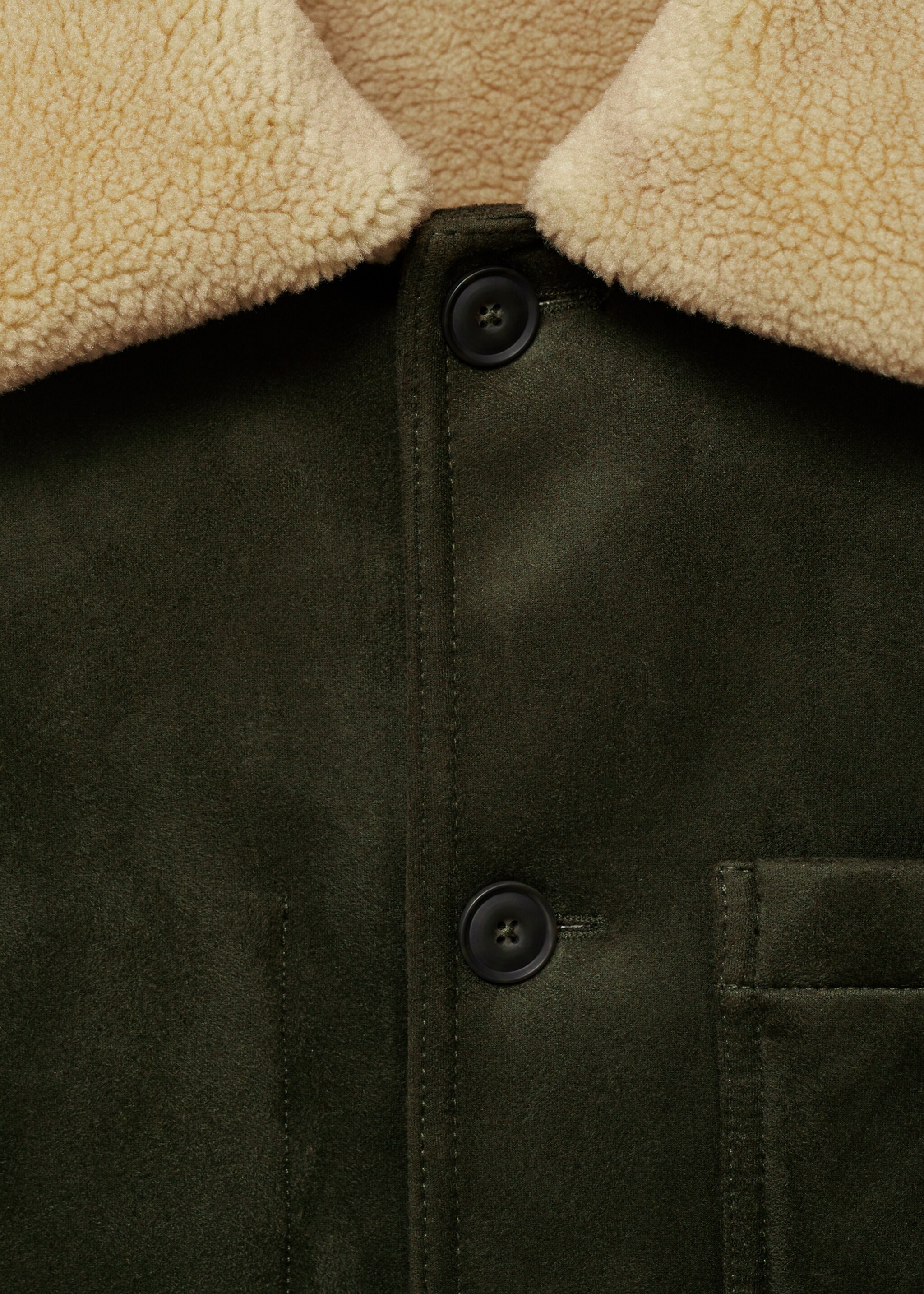 Veste double face intérieur moutonné - Détail de l'article 8, Kaki. Ref: 77017918-00.