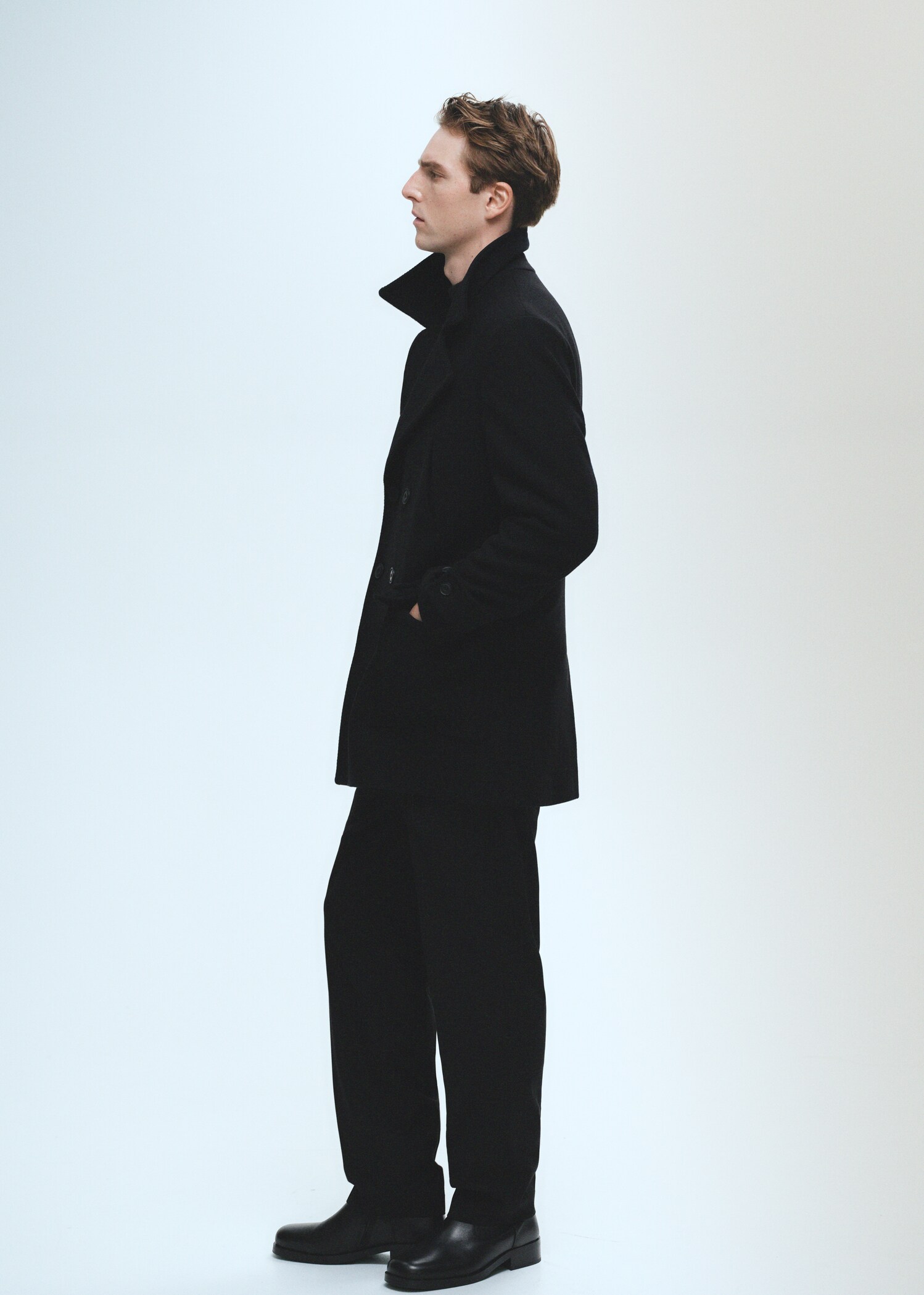Recycled wool double-breasted coat - Details of the article 3