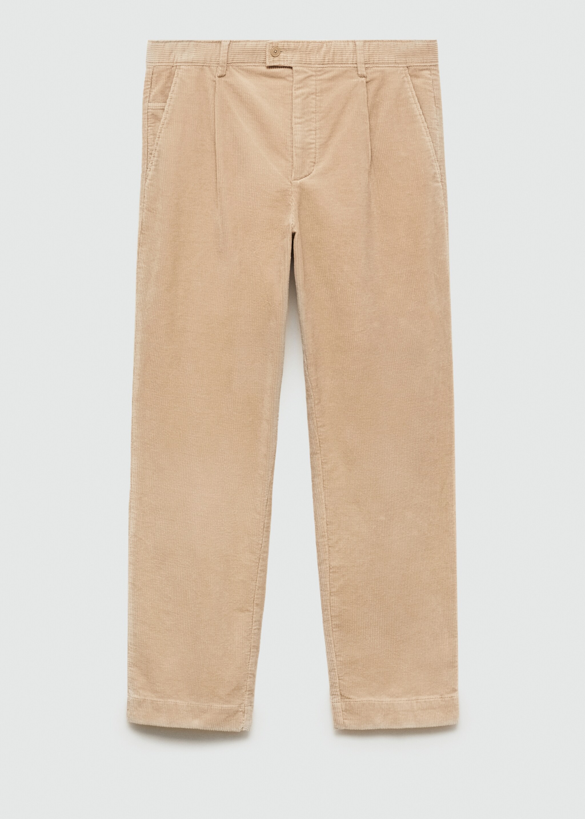 Manšestrové kalhoty se záševky straight fit - Zboží bez modelu, Béžová. Ref: 77017921-00.