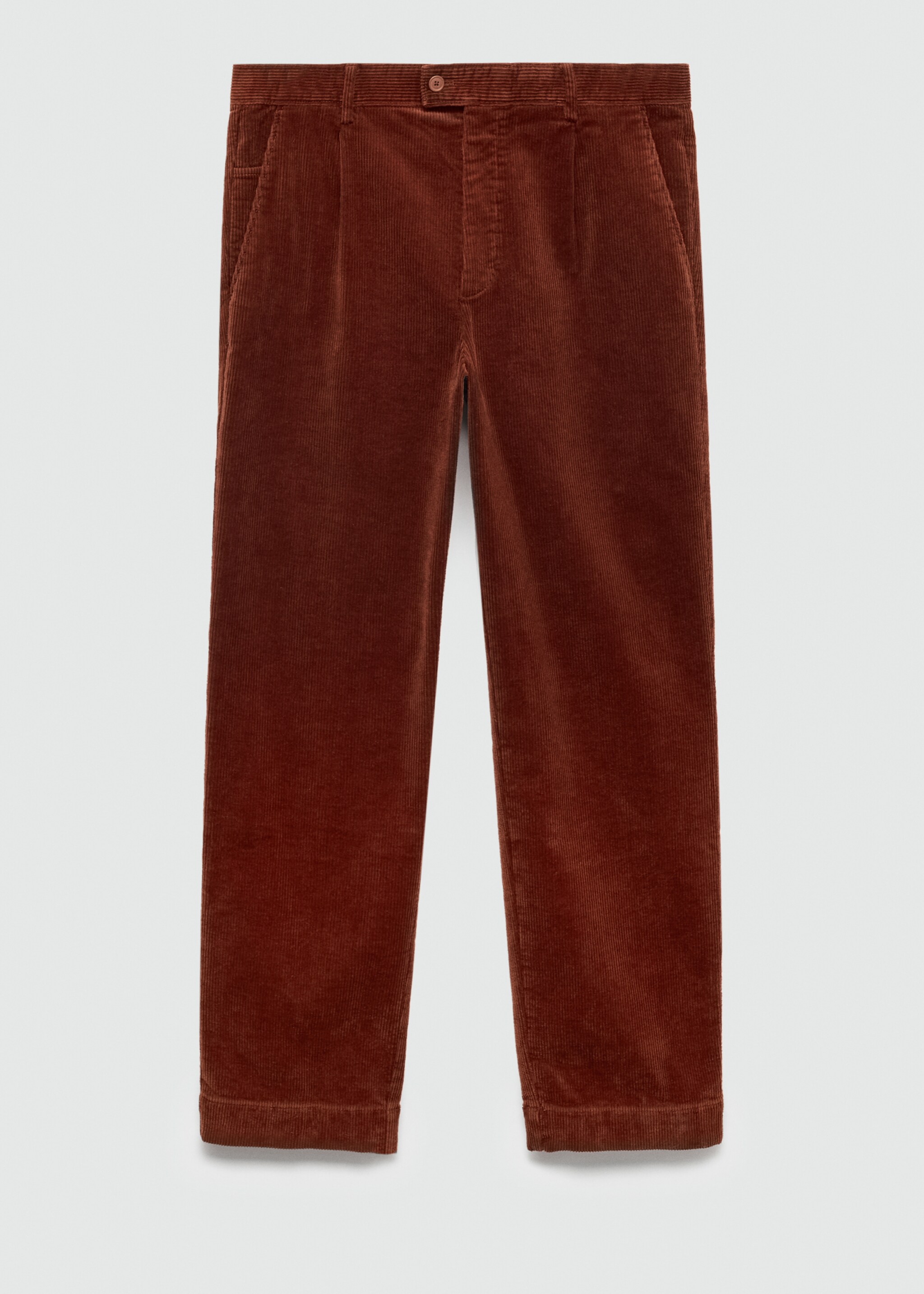 Corduroy straight-fit trousers - Article without model, Russet. Ref: 77017921-00.