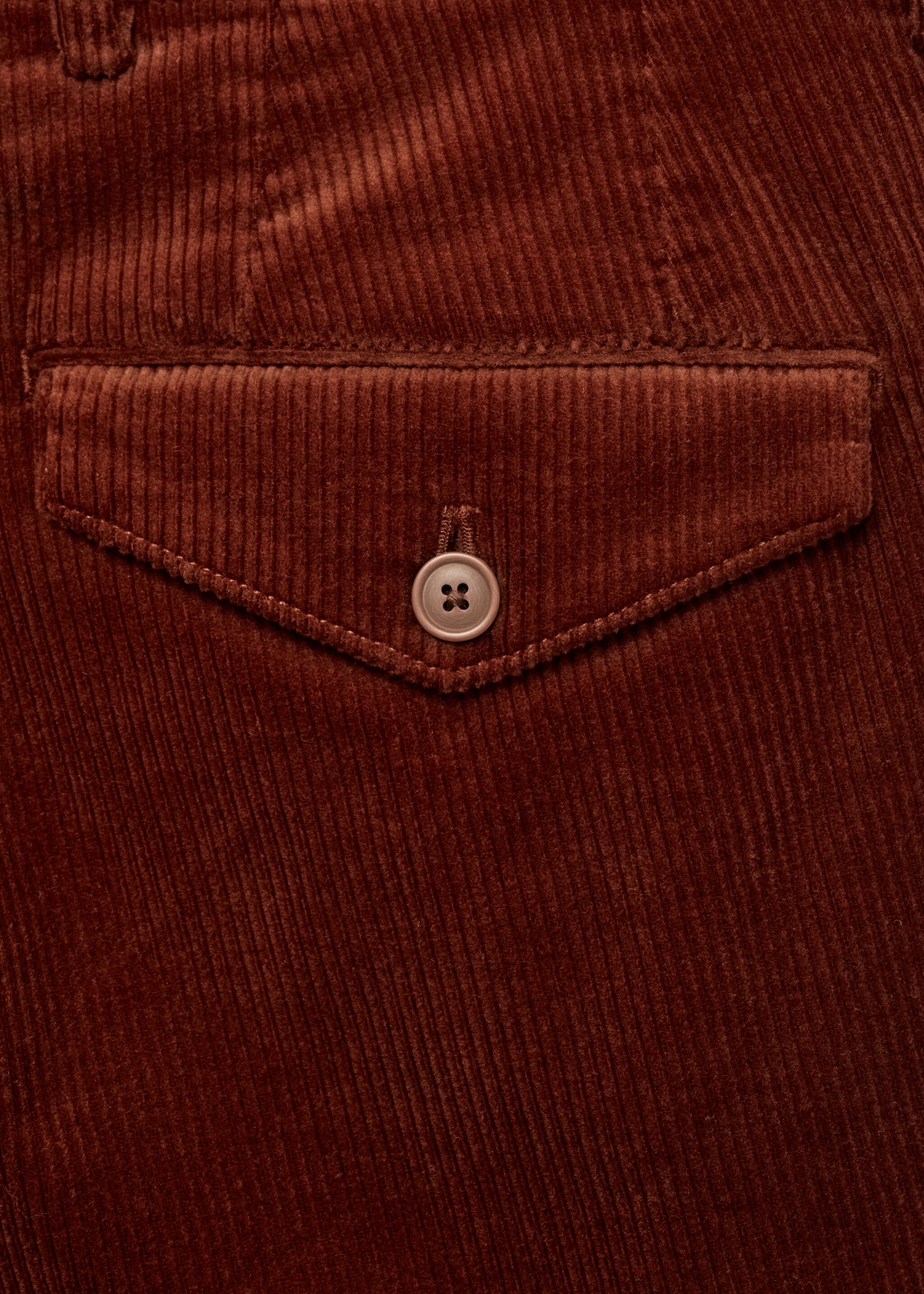 Corduroy straight-fit trousers - Details of the article 0, Russet. Ref: 77017921-00.